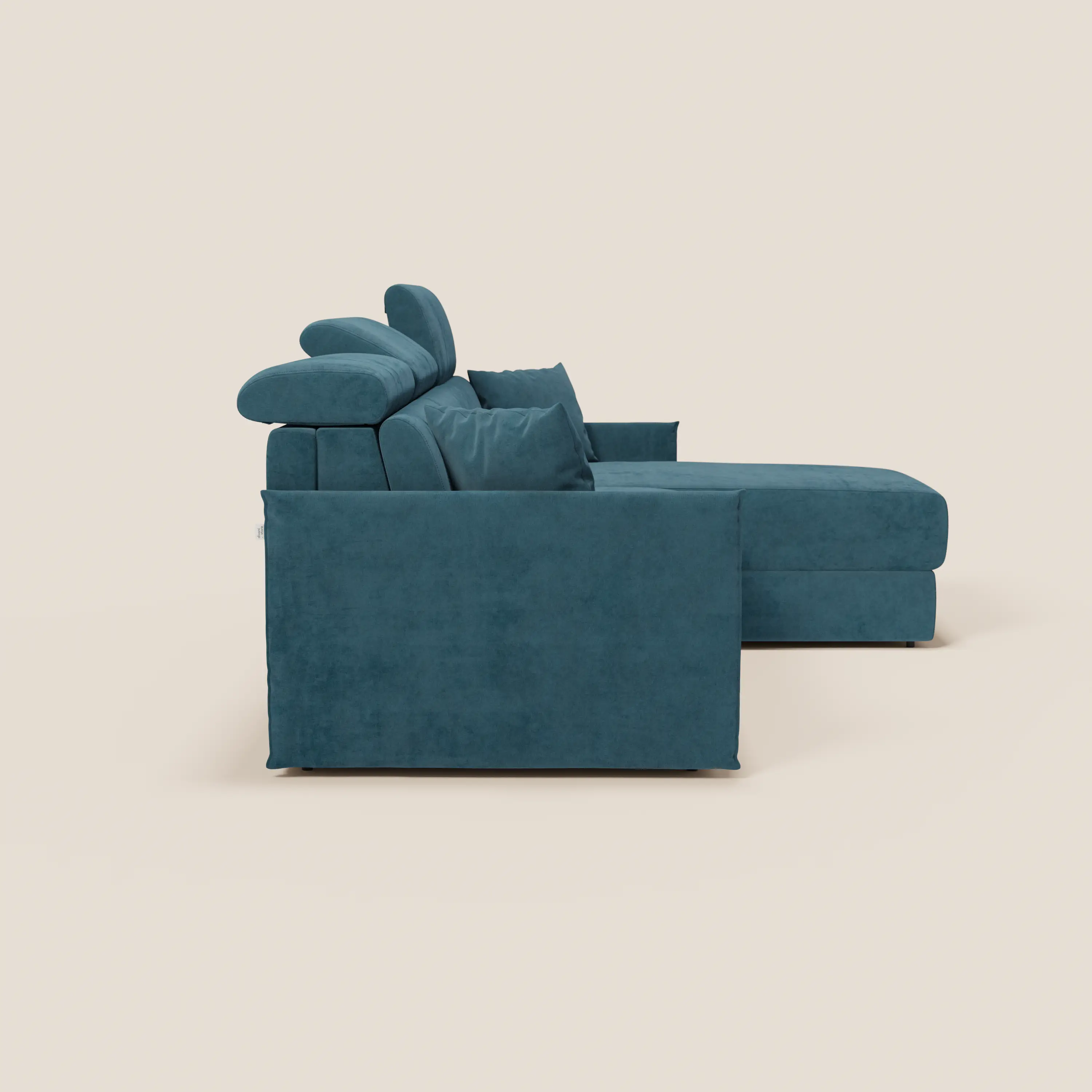 Miryam canapé convertible d'angle compact - têtières inclinables et méridienne coffre en tissu détachable T31 - Image 44
