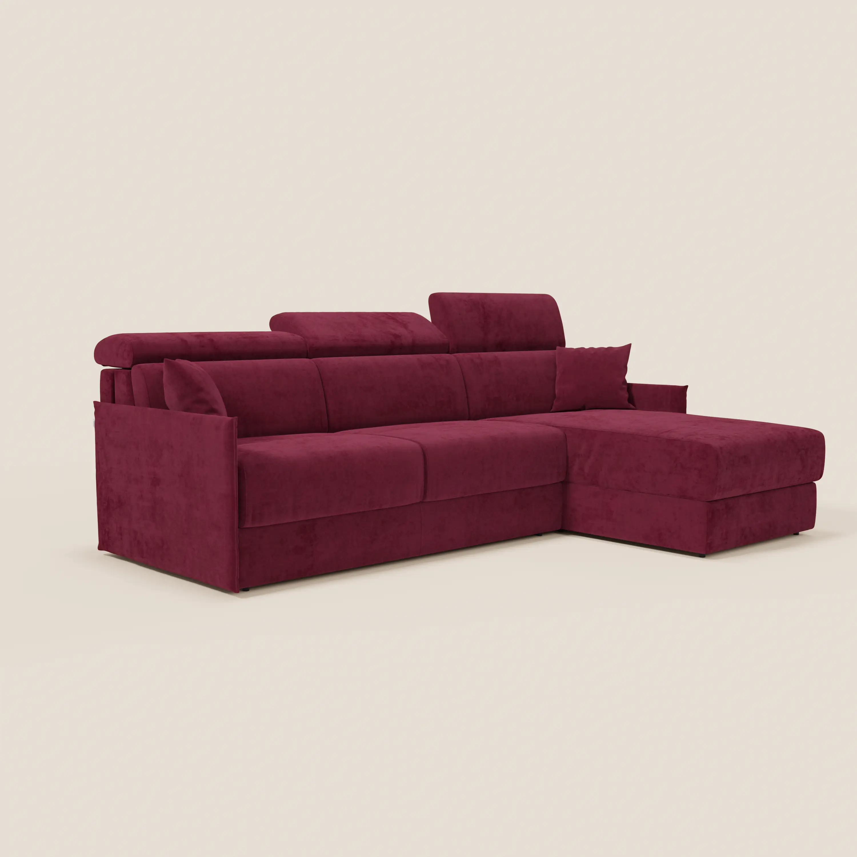 Miryam canapé convertible d'angle compact - têtières inclinables et méridienne coffre en tissu détachable T31 - Image 5