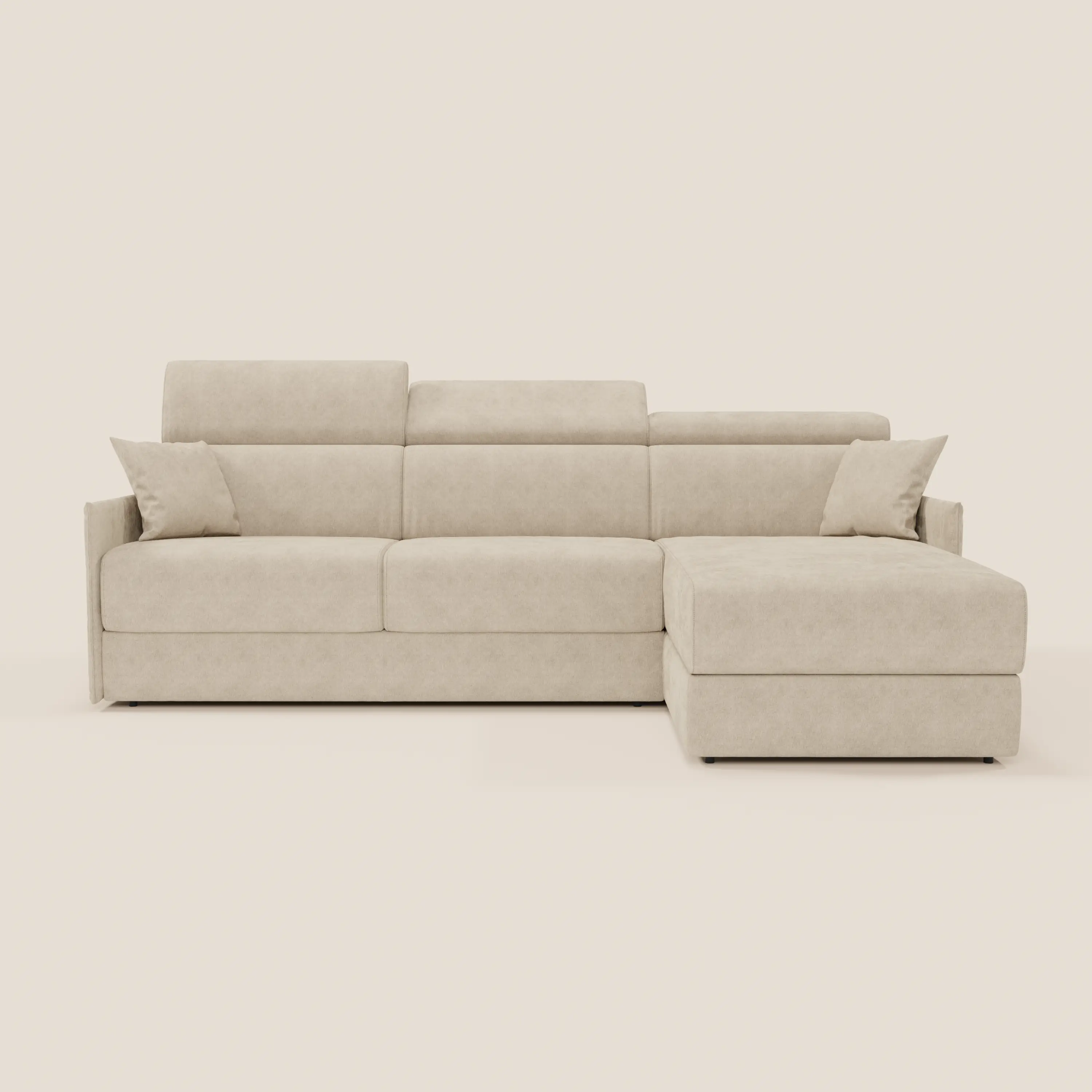 Miryam canapé convertible d'angle compact - têtières inclinables et méridienne coffre en tissu détachable T31 - Image 50