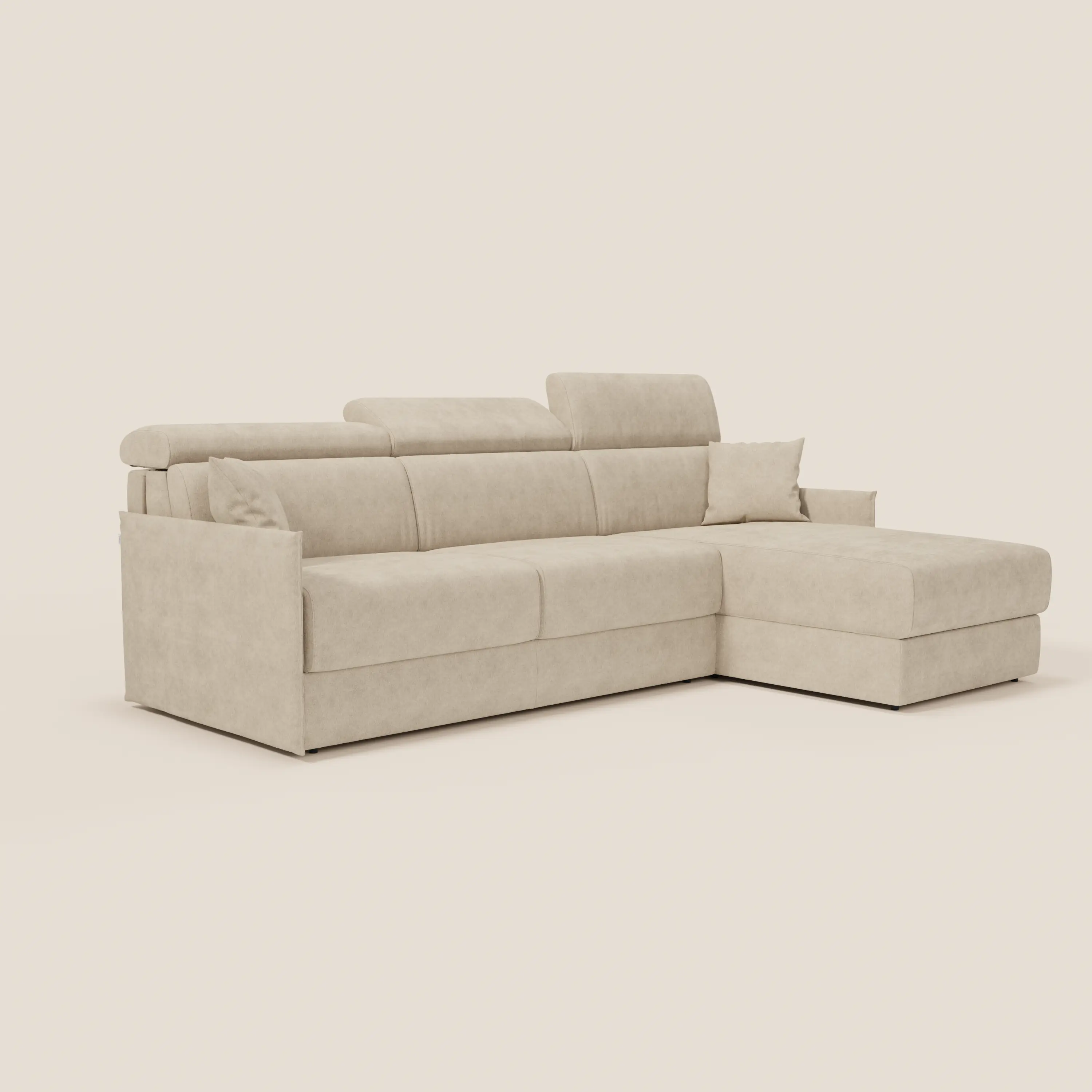Miryam canapé convertible d'angle compact - têtières inclinables et méridienne coffre en tissu détachable T31 - Image 52