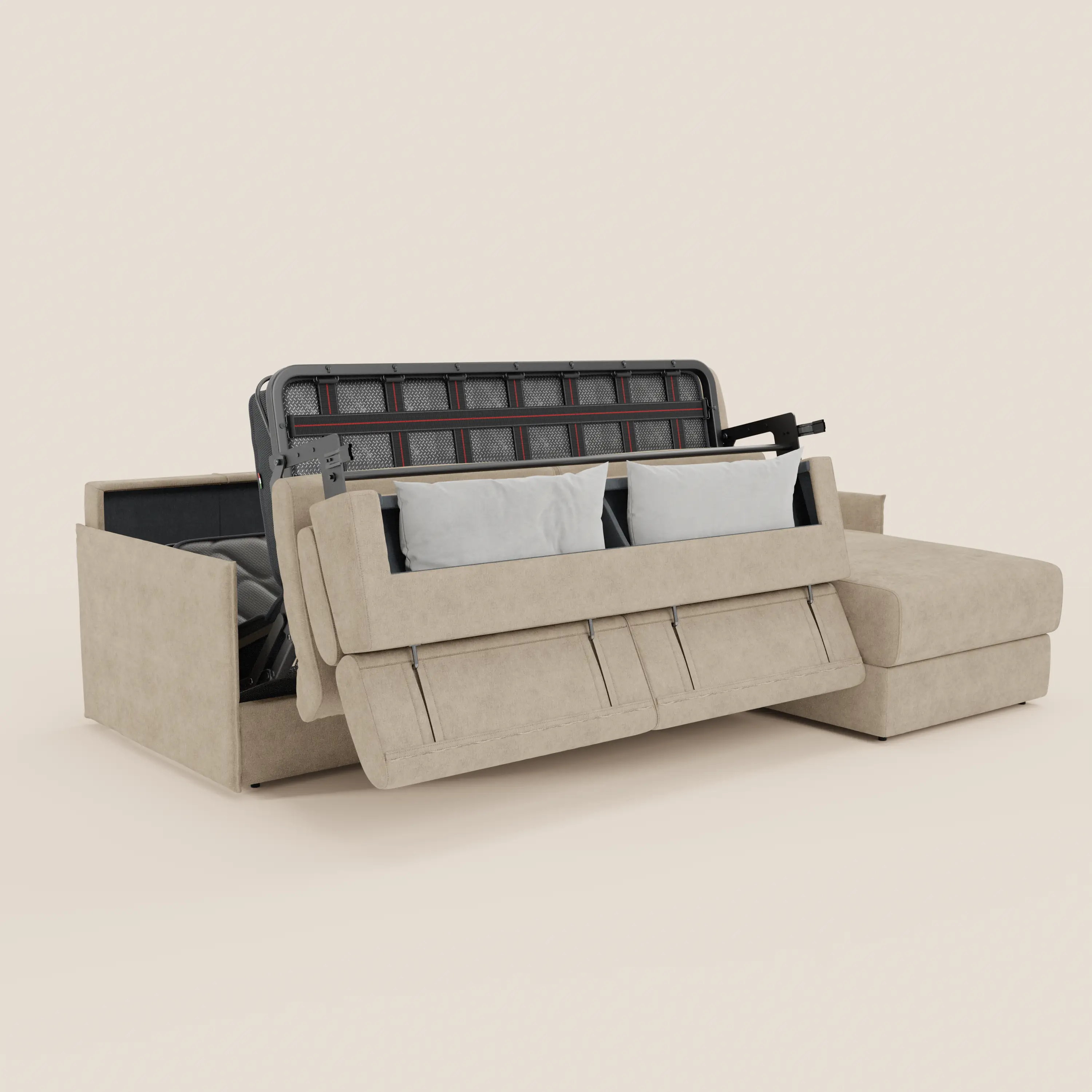 Miryam canapé convertible d'angle compact - têtières inclinables et méridienne coffre en tissu détachable T31 - Image 53
