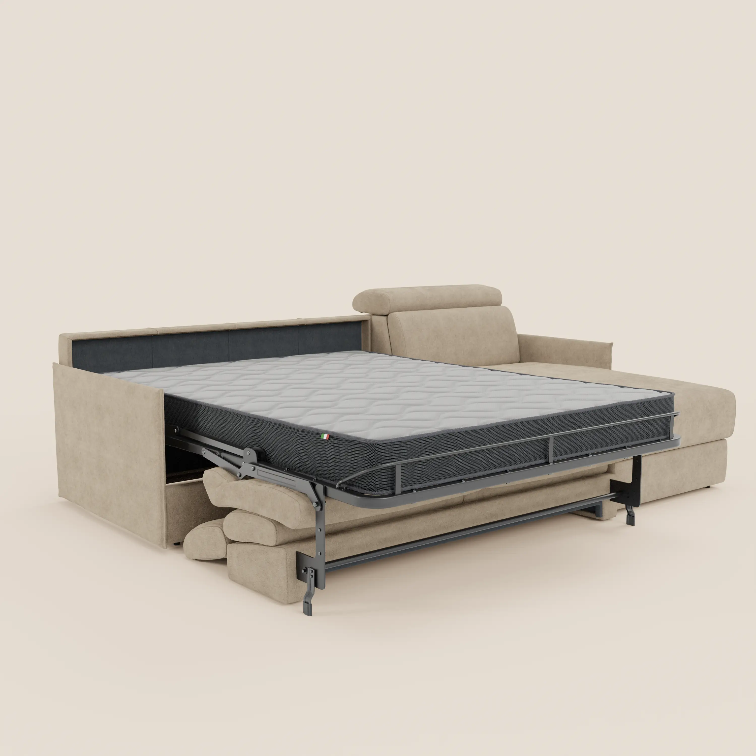 Miryam canapé convertible d'angle compact - têtières inclinables et méridienne coffre en tissu détachable T31 - Image 62