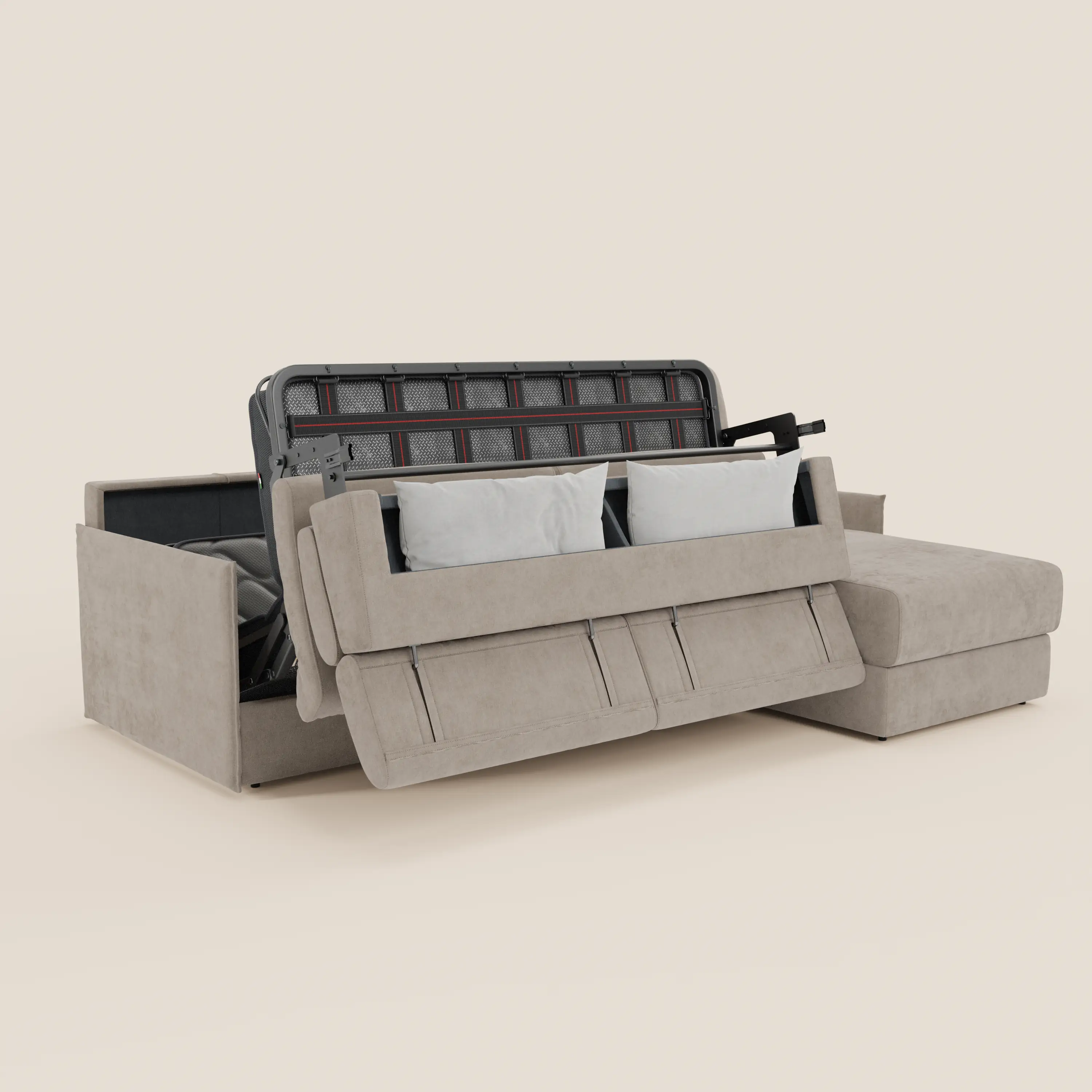 Miryam canapé convertible d'angle compact - têtières inclinables et méridienne coffre en tissu détachable T31 - Image 69
