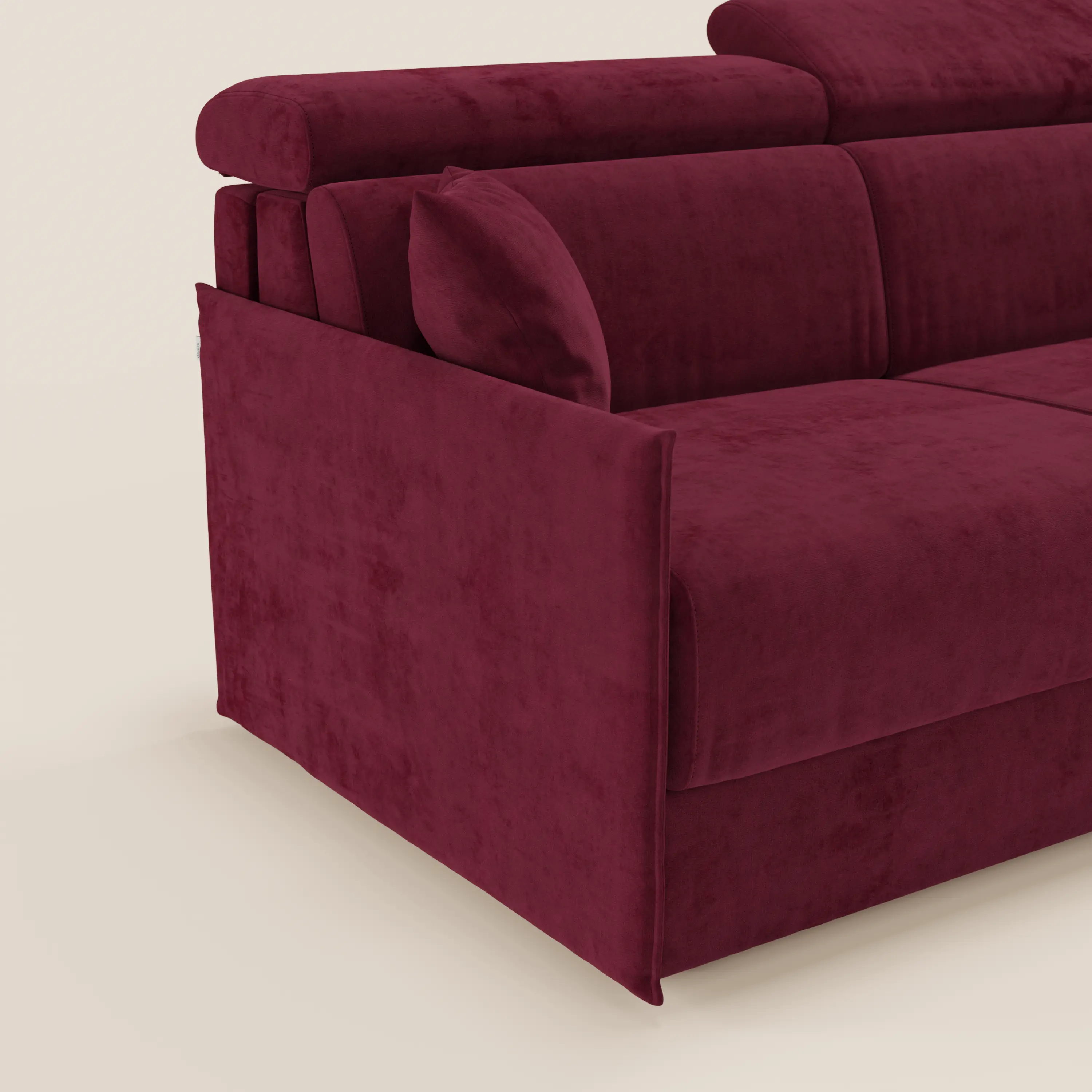 Miryam canapé convertible d'angle compact - têtières inclinables et méridienne coffre en tissu détachable T31 - Image 8
