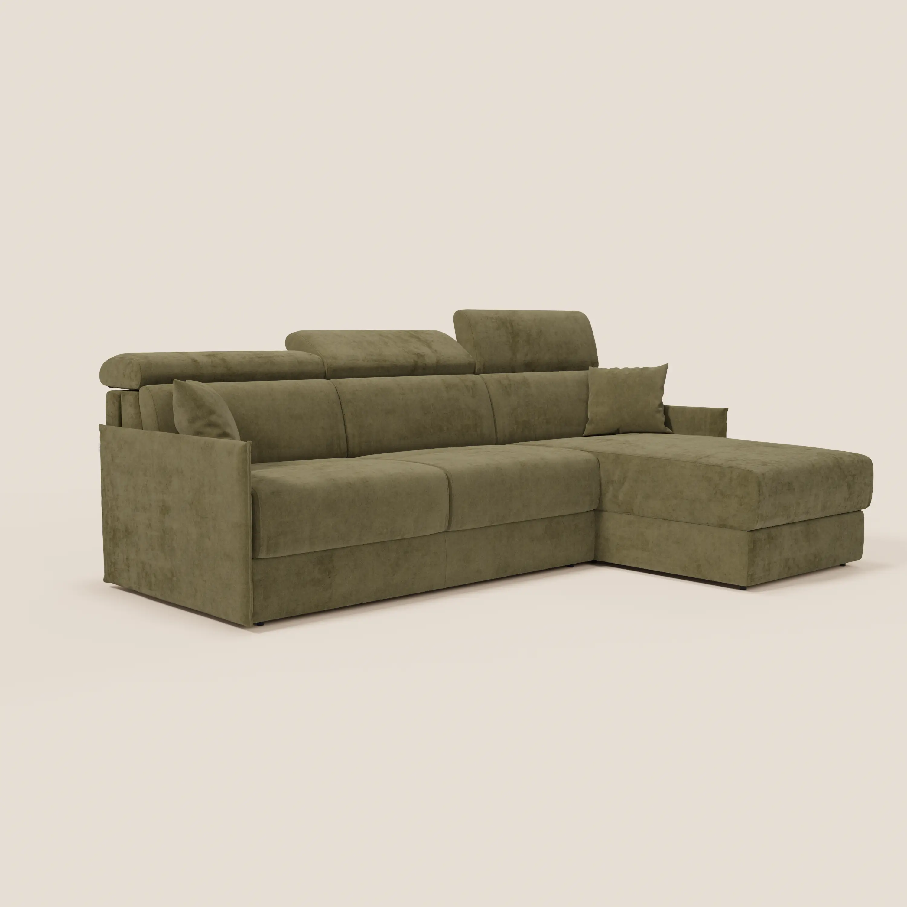 Miryam canapé convertible d'angle compact - têtières inclinables et méridienne coffre en tissu détachable T31 - Image 84