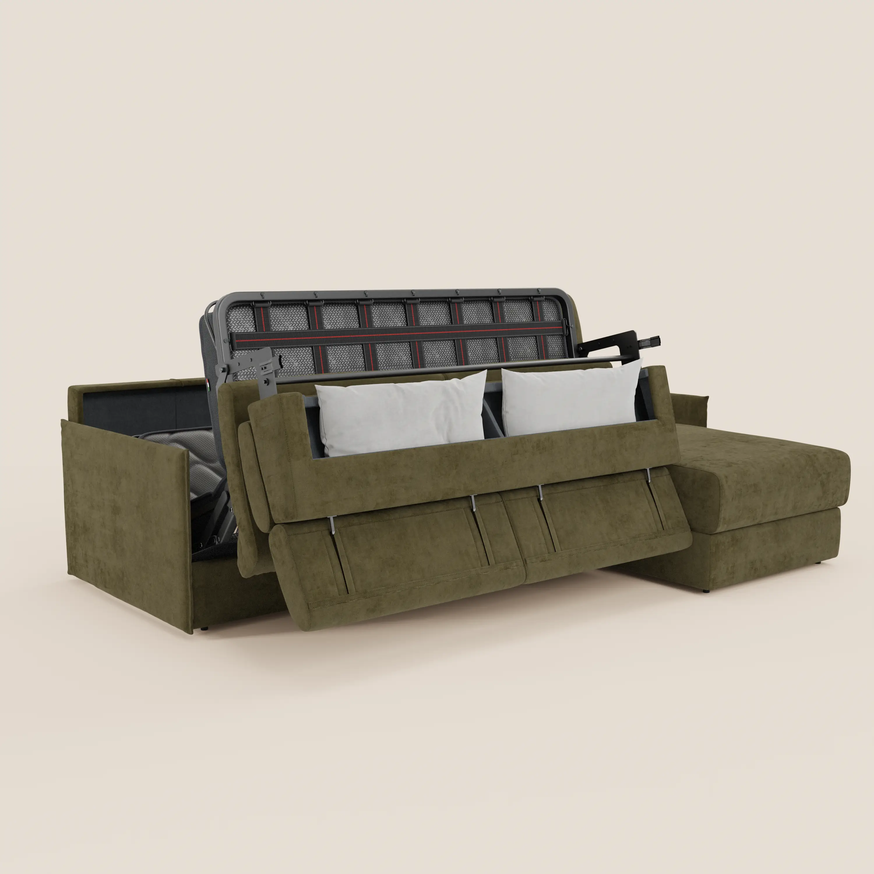 Miryam canapé convertible d'angle compact - têtières inclinables et méridienne coffre en tissu détachable T31 - Image 85