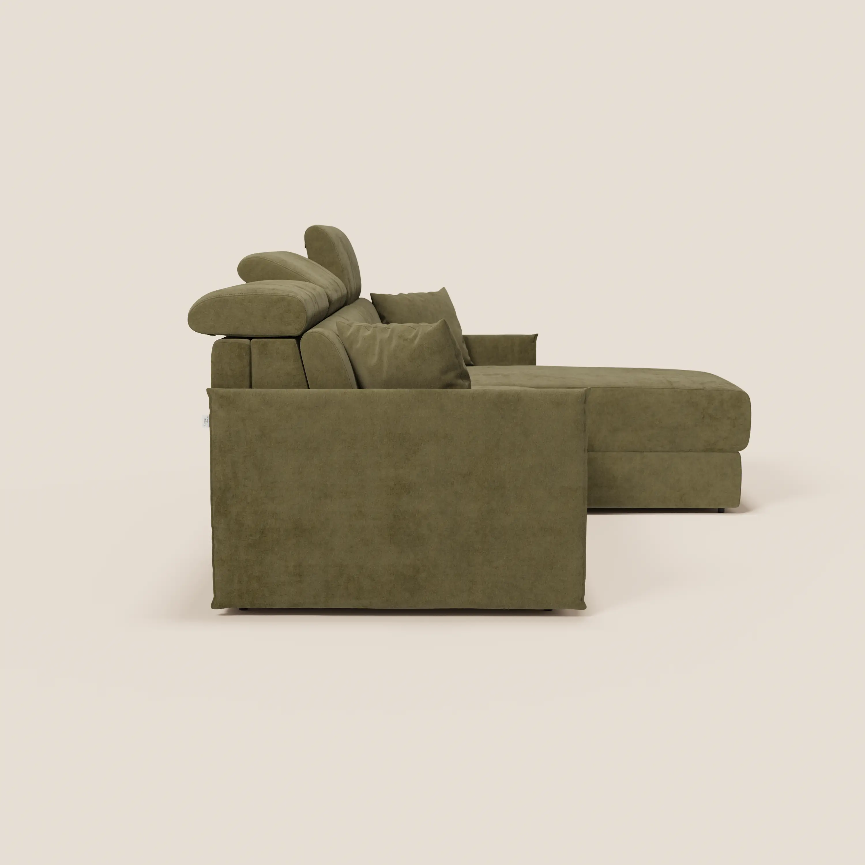 Miryam canapé convertible d'angle compact - têtières inclinables et méridienne coffre en tissu détachable T31 - Image 92