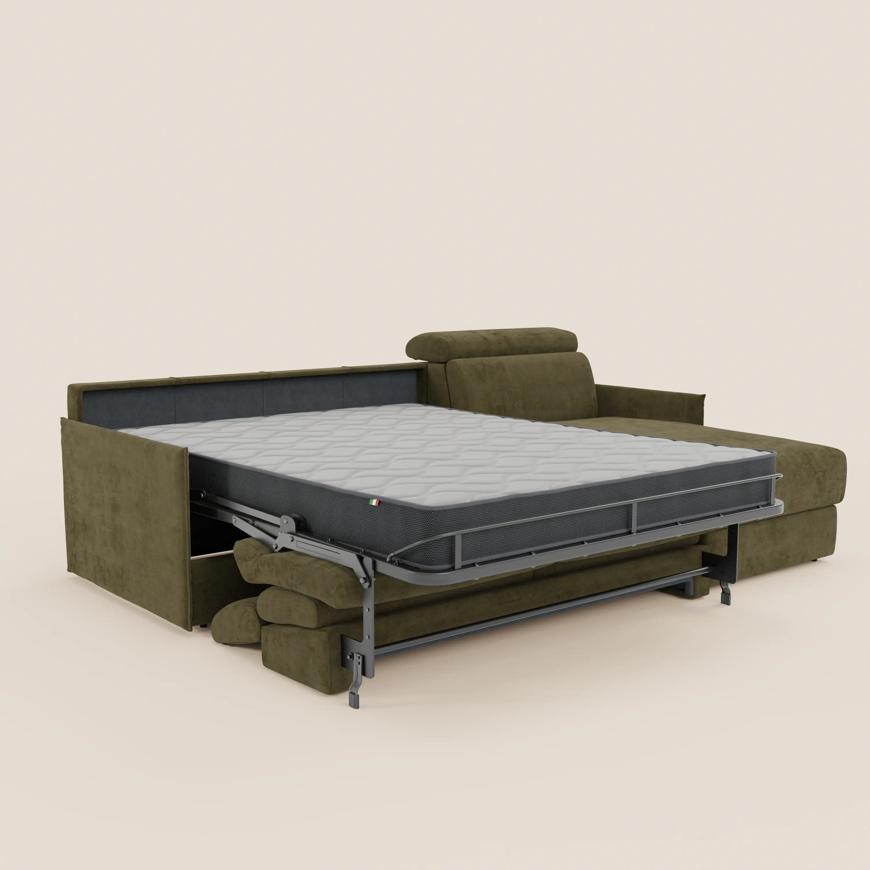 Miryam canapé convertible d'angle compact - têtières inclinables et méridienne coffre en tissu détachable T31 - Image 94