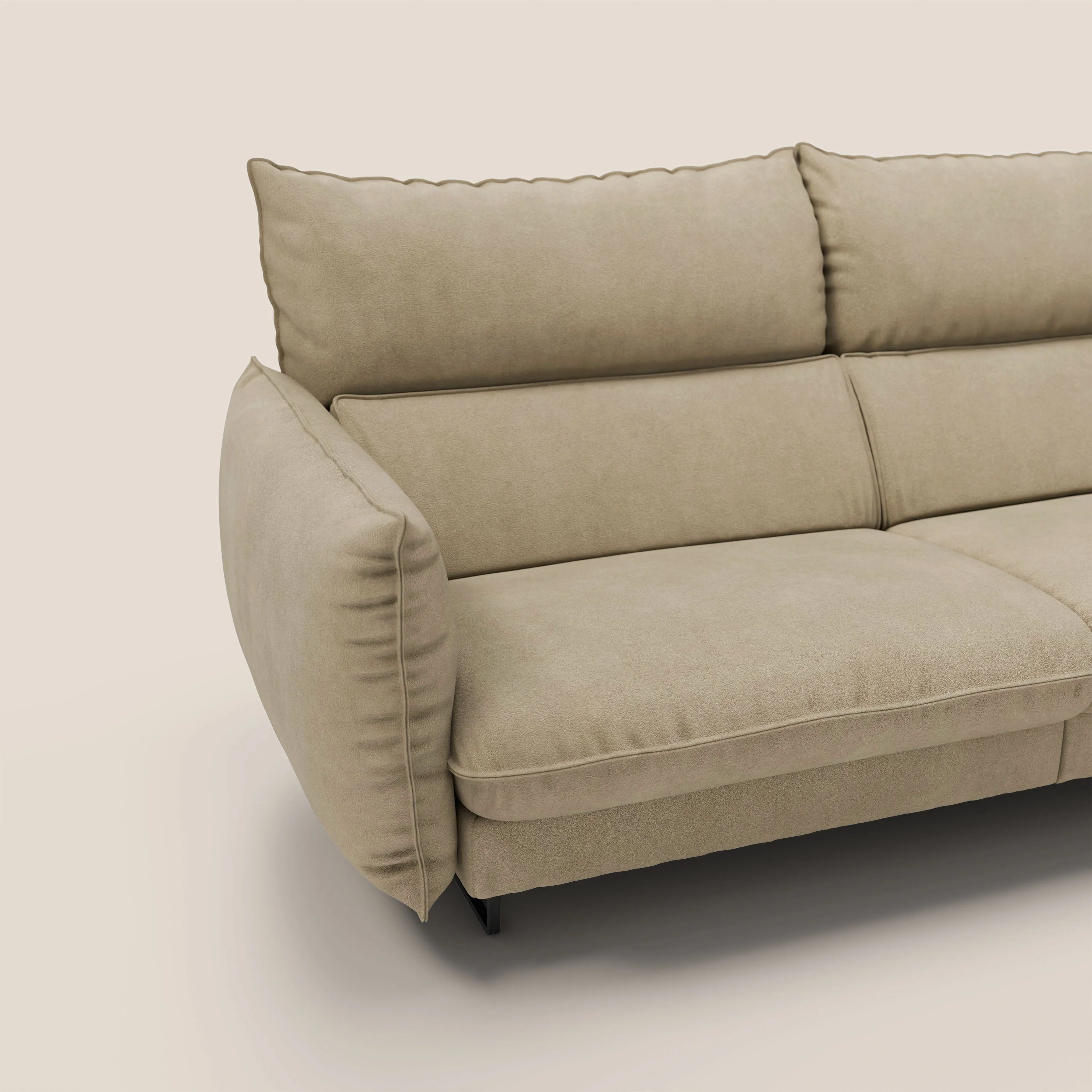 Monamour canapé au design moderne avec option relax électrique en microfibre détachable imperméable T11 beige - Image 6