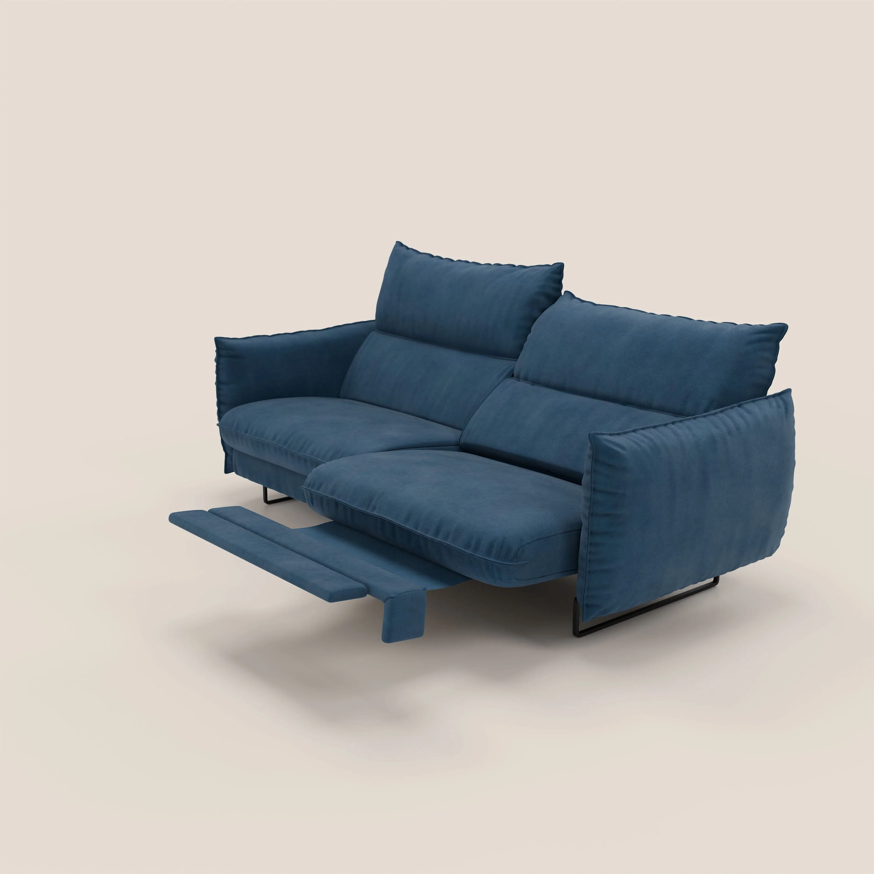 Monamour canapé au design moderne avec option relax électrique en microfibre détachable imperméable T11 bleu - Image 2