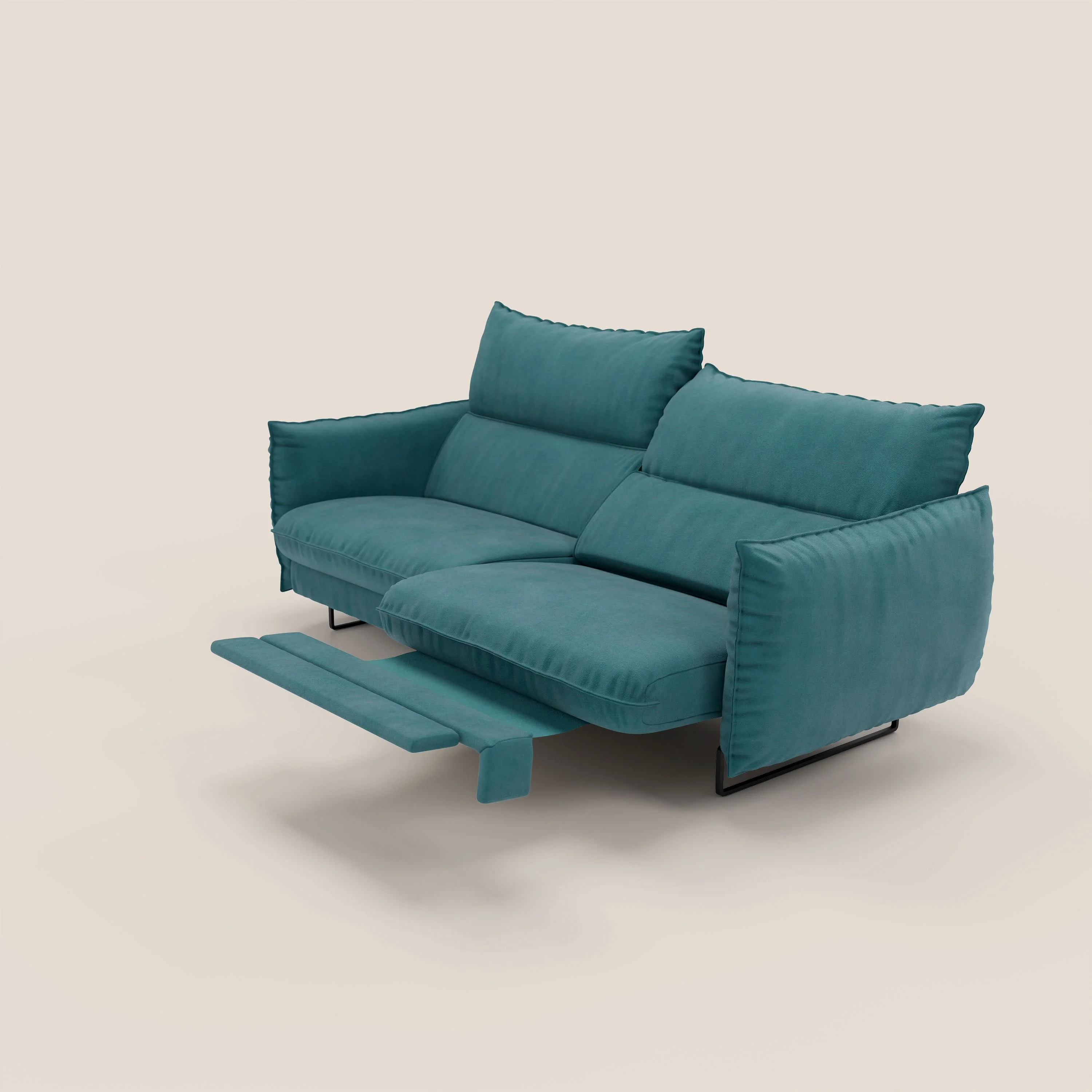 Monamour canapé au design moderne avec option relax électrique en microfibre détachable imperméable T11 bleu canard - Image 2