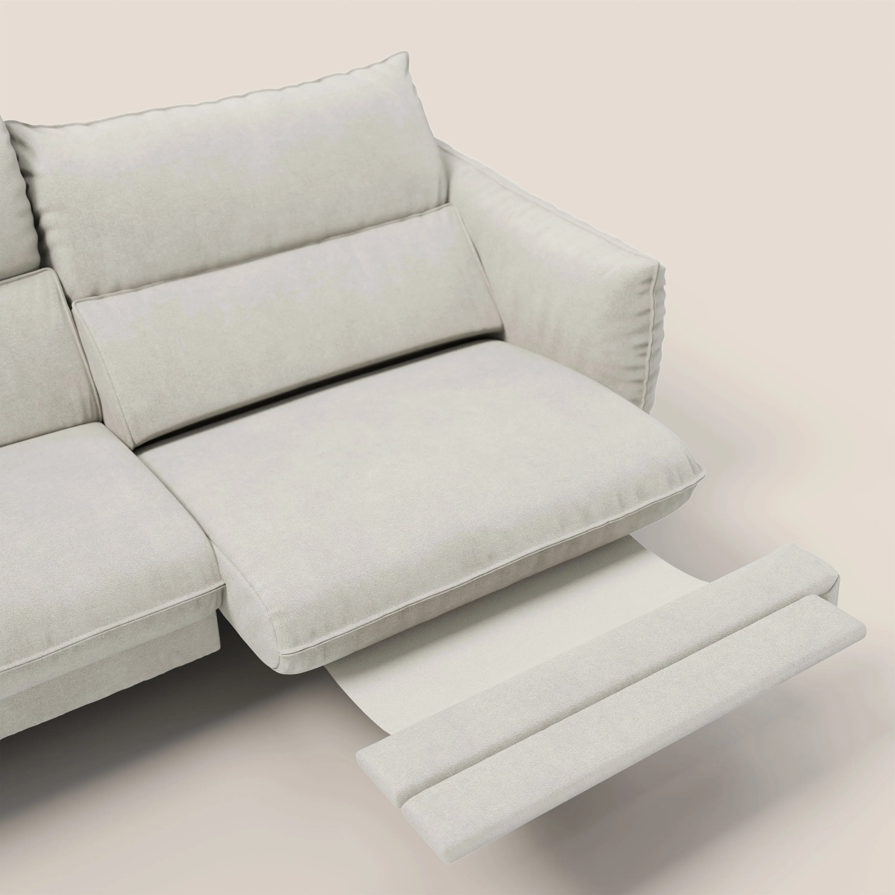 Monamour canapé au design moderne avec option relax électrique en microfibre détachable imperméable T11 crème - Image 10