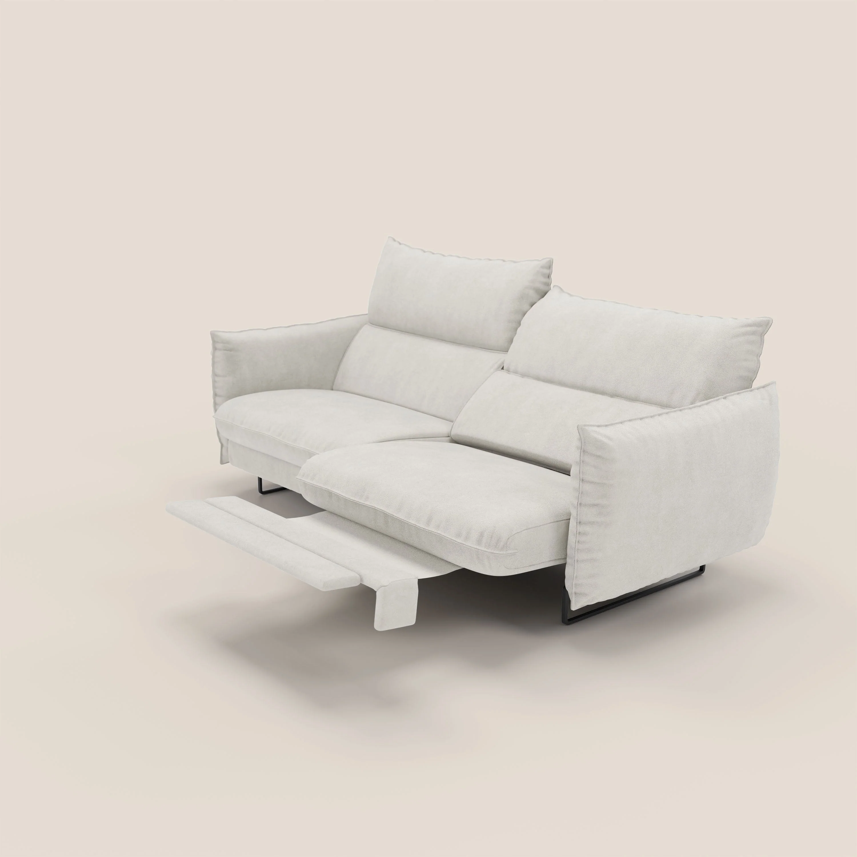 Monamour canapé au design moderne avec option relax électrique en microfibre détachable imperméable T11 crème - Image 2