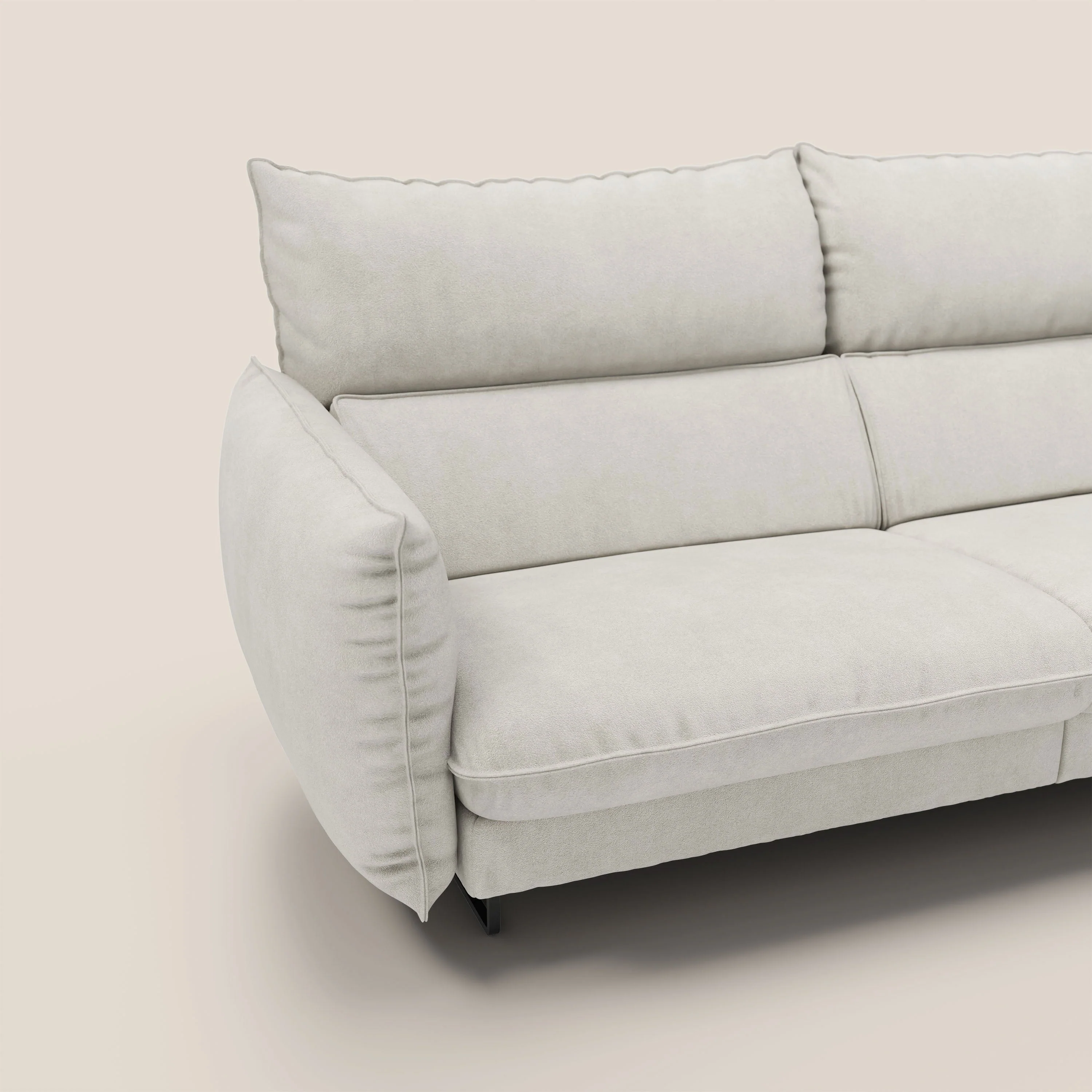 Monamour canapé au design moderne avec option relax électrique en microfibre détachable imperméable T11 crème - Image 6
