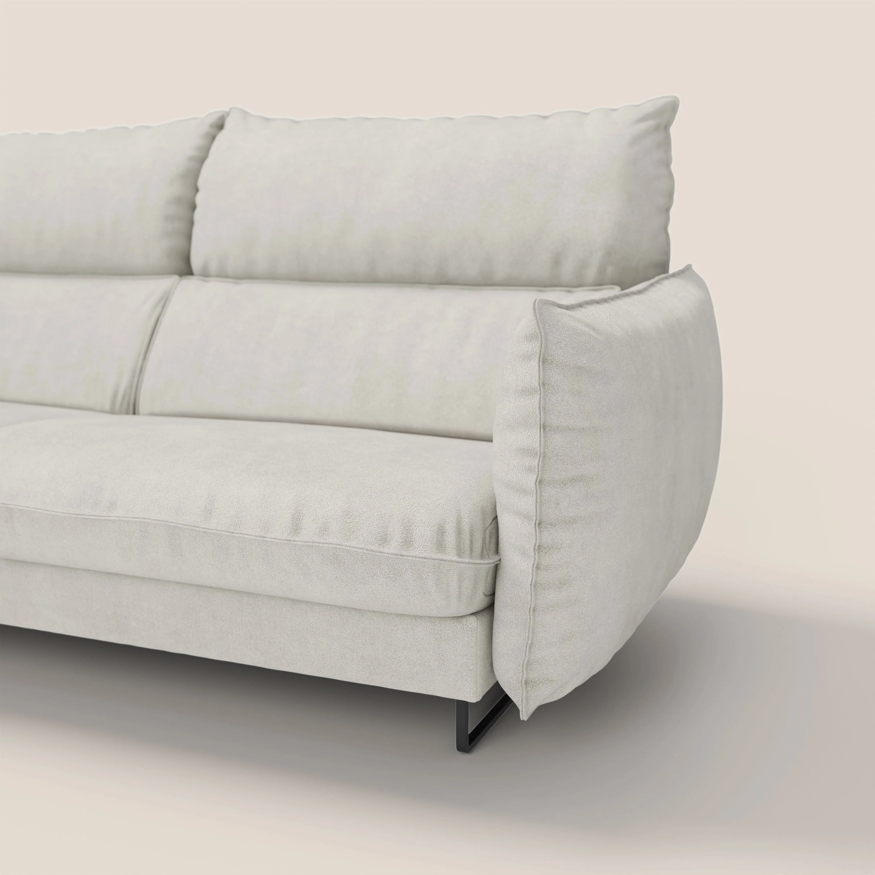 Monamour canapé au design moderne avec option relax électrique en microfibre détachable imperméable T11 crème - Image 7