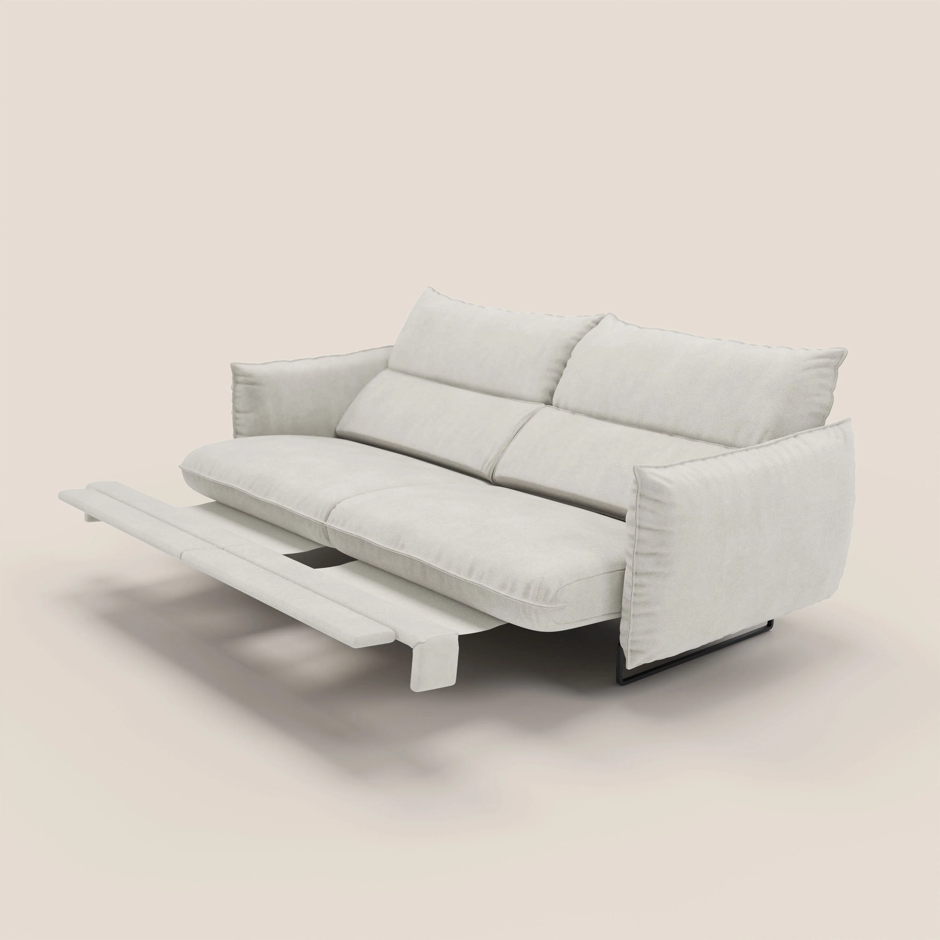 Monamour canapé au design moderne avec option relax électrique en microfibre détachable imperméable T11 crème - Image 9