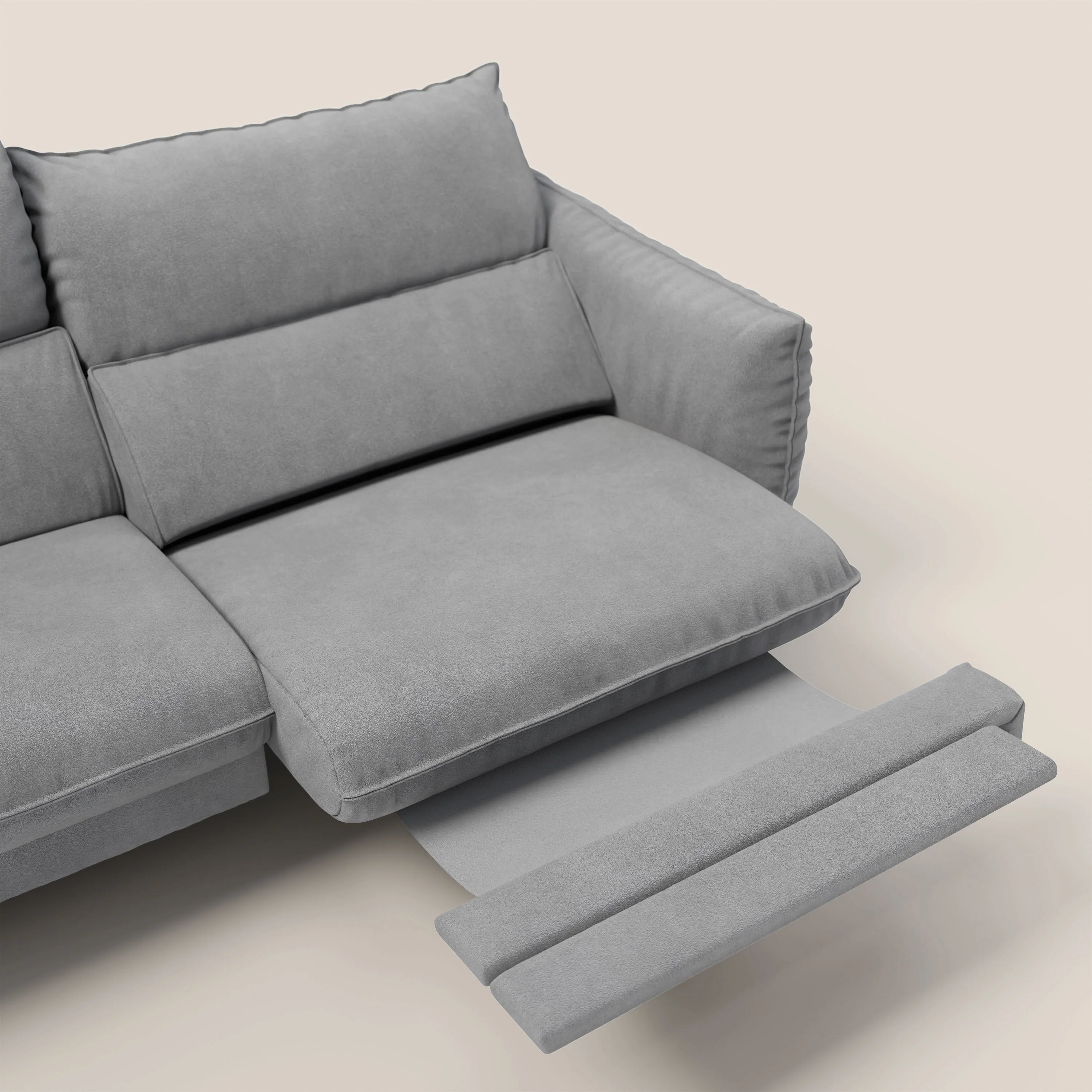 Monamour canapé au design moderne avec option relax électrique en microfibre détachable imperméable T11 gris - Image 10