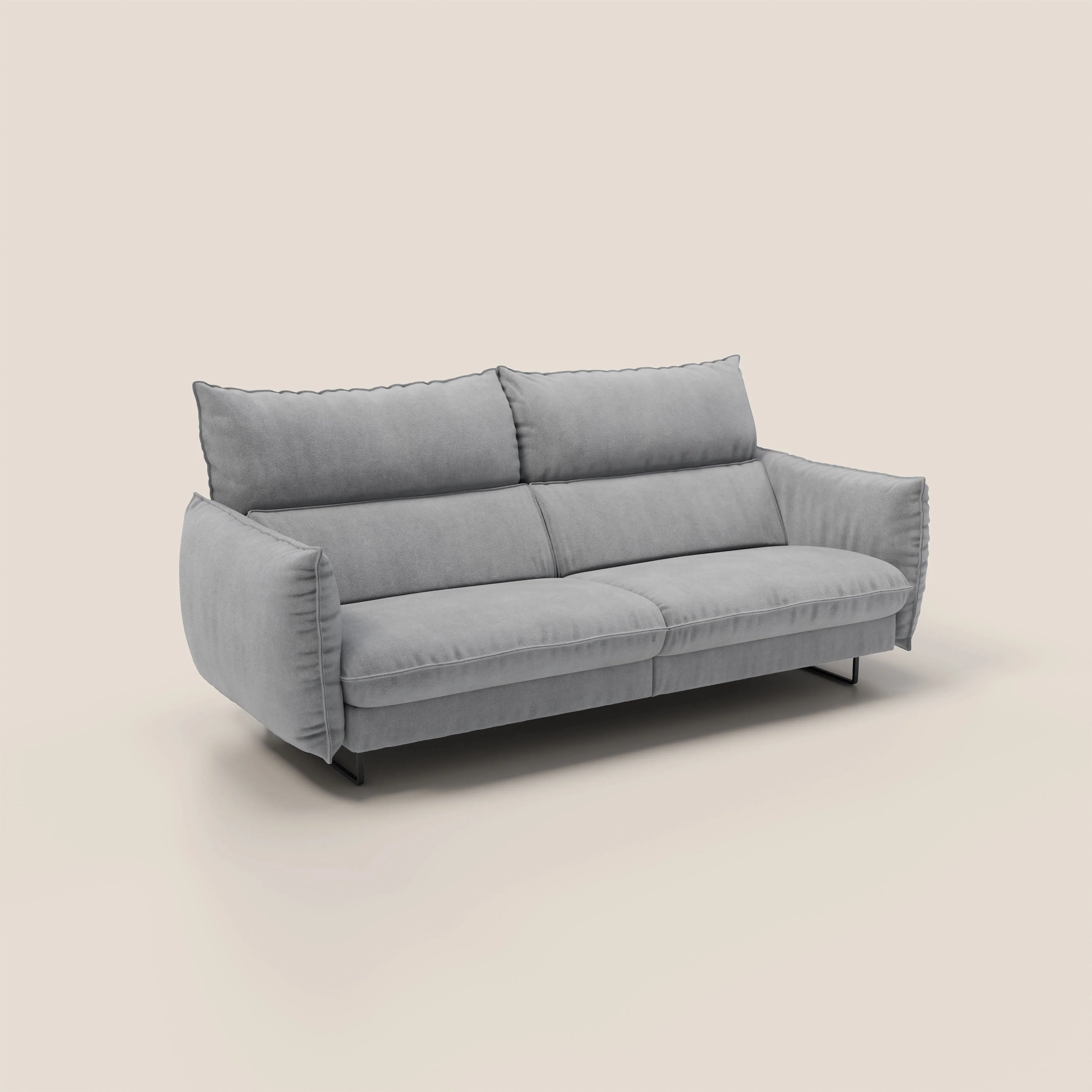 Monamour canapé au design moderne avec option relax électrique en microfibre détachable imperméable T11 gris - Image 3