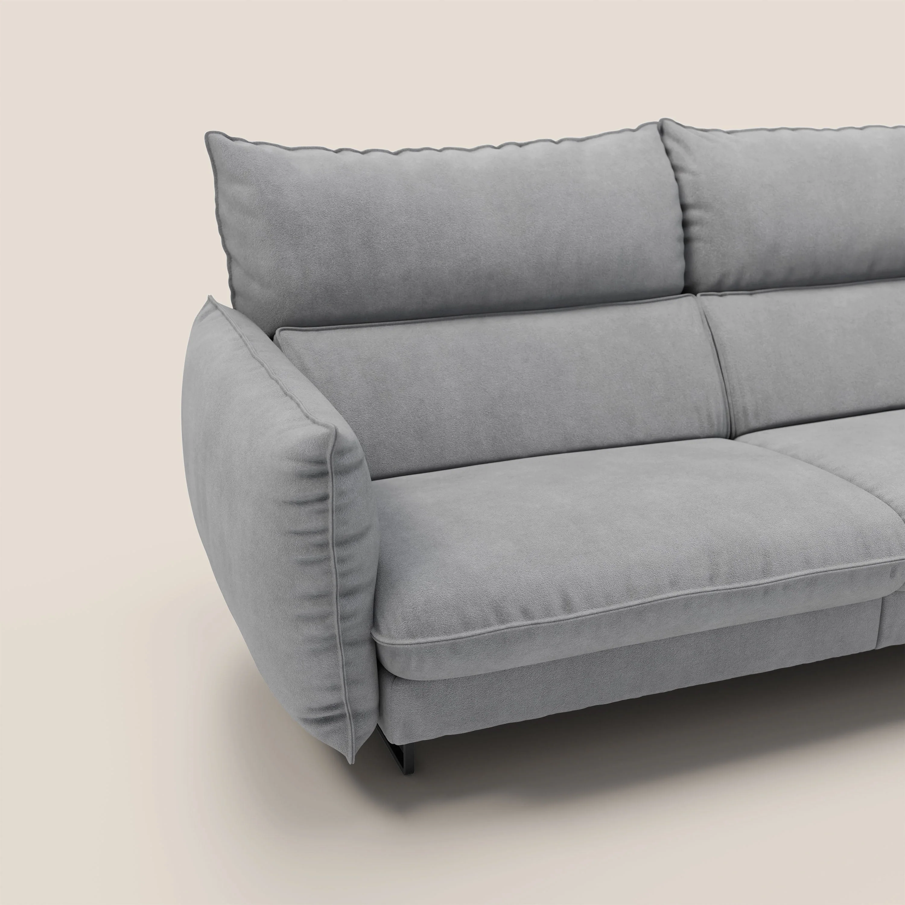Monamour canapé au design moderne avec option relax électrique en microfibre détachable imperméable T11 gris - Image 6
