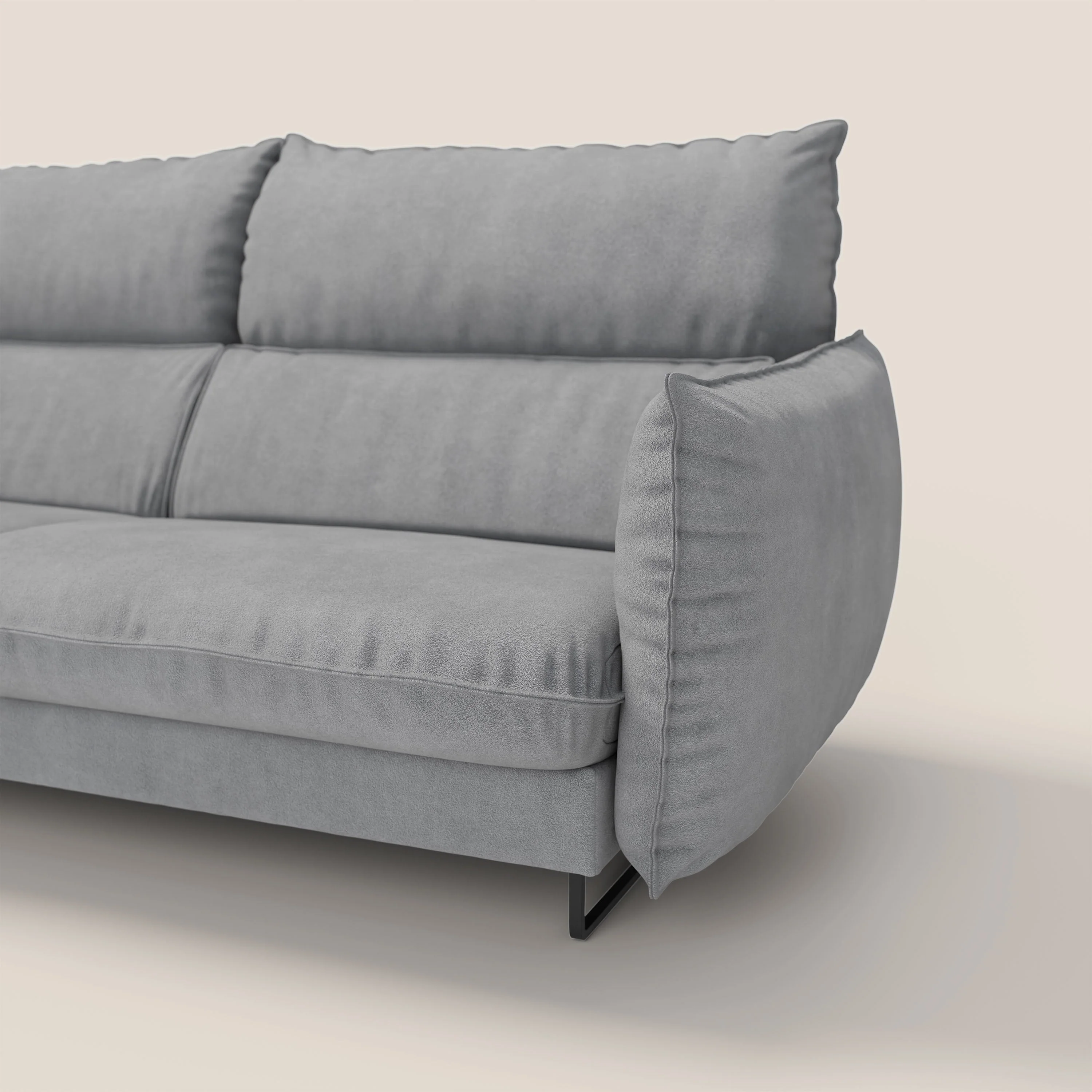 Monamour canapé au design moderne avec option relax électrique en microfibre détachable imperméable T11 gris - Image 8