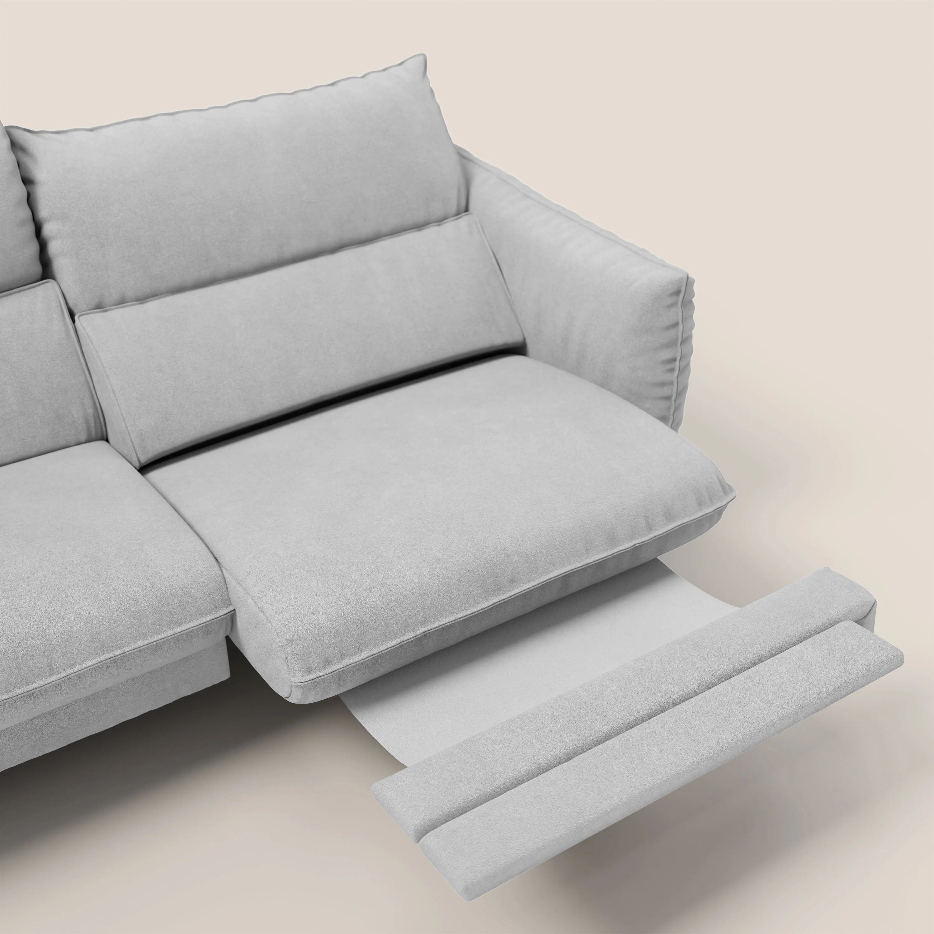 Monamour canapé au design moderne avec option relax électrique en microfibre détachable imperméable T11 gris clair - Image 10