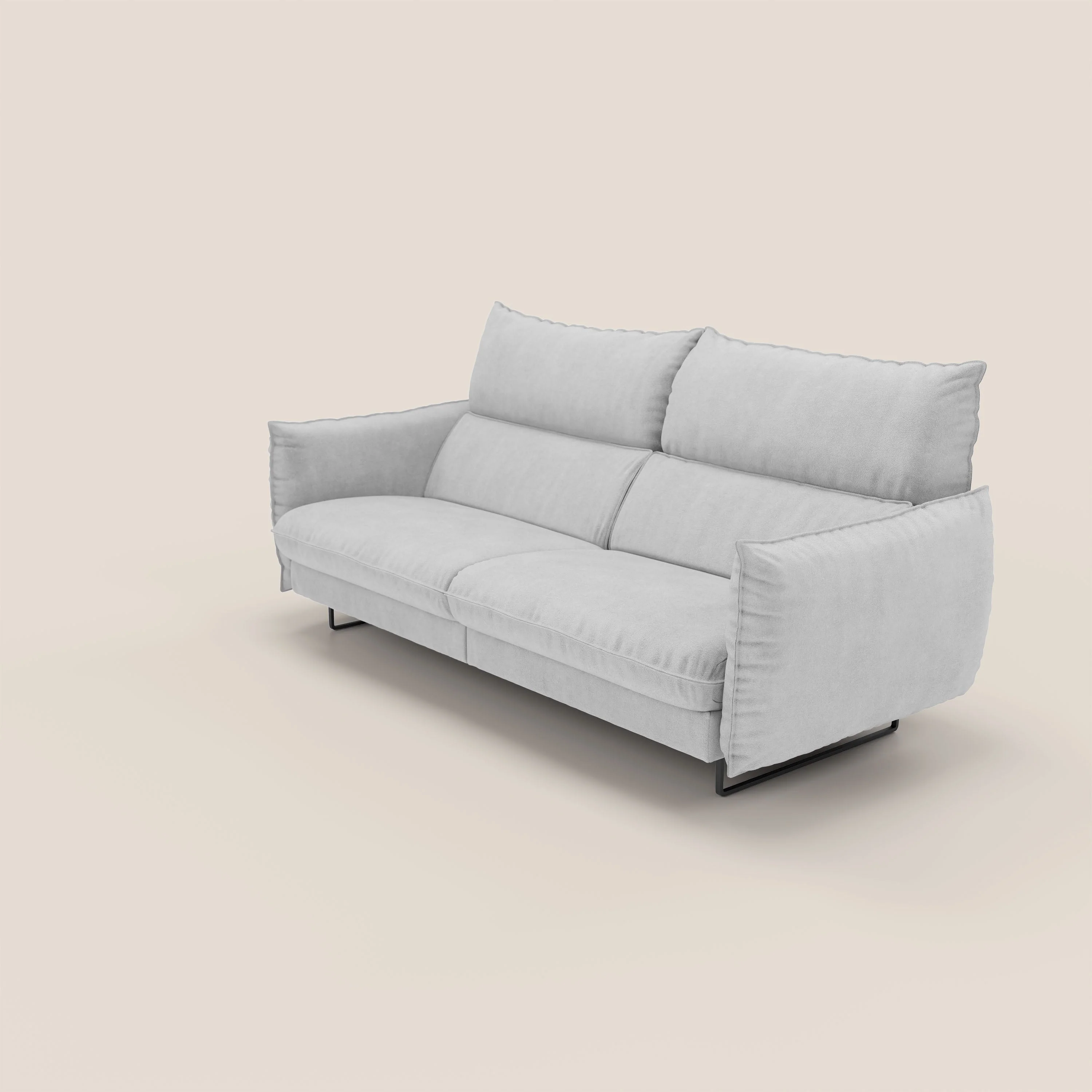Monamour canapé au design moderne avec option relax électrique en microfibre détachable imperméable T11 gris clair - Image 8