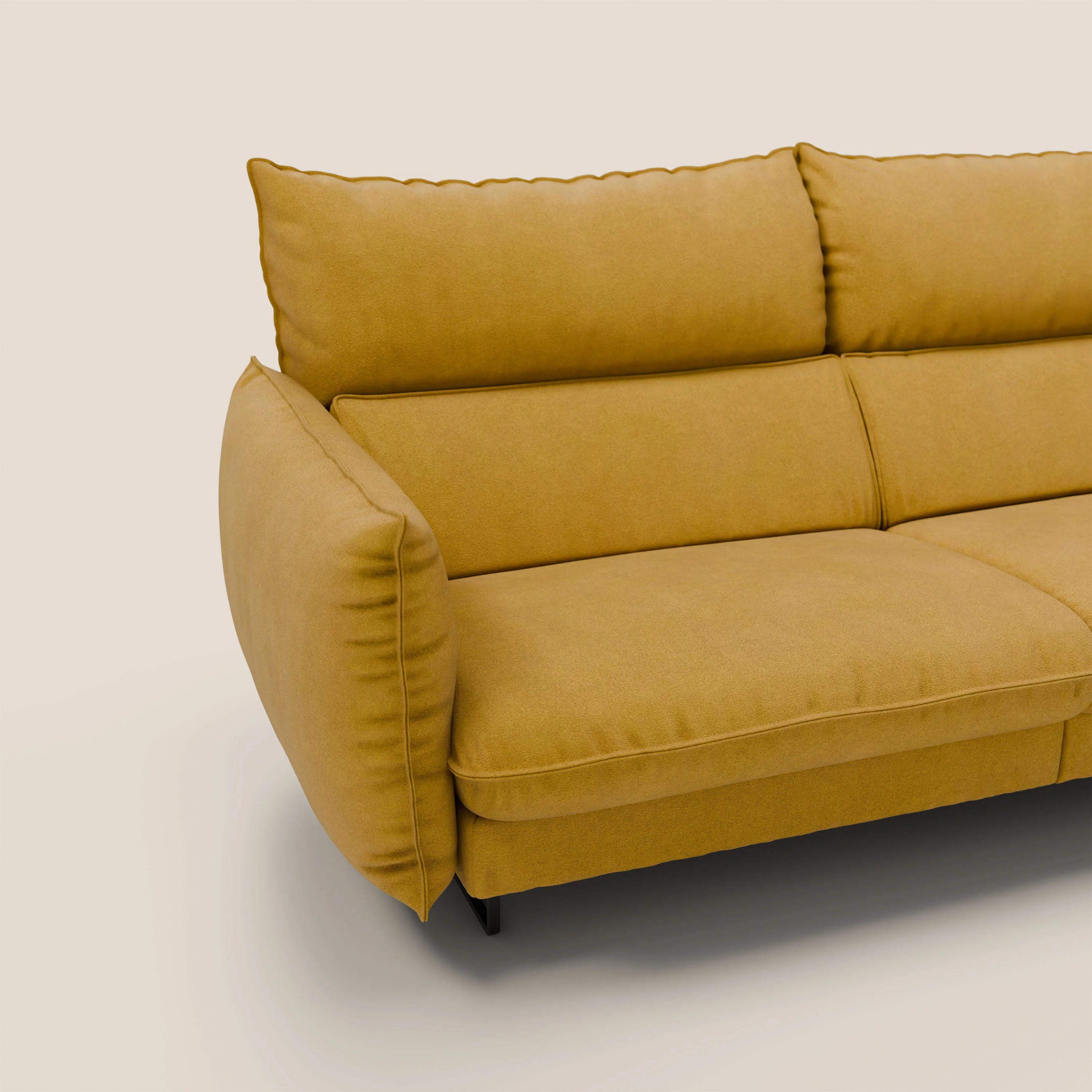 Monamour canapé au design moderne avec option relax électrique en microfibre détachable imperméable T11 jaune - Image 6