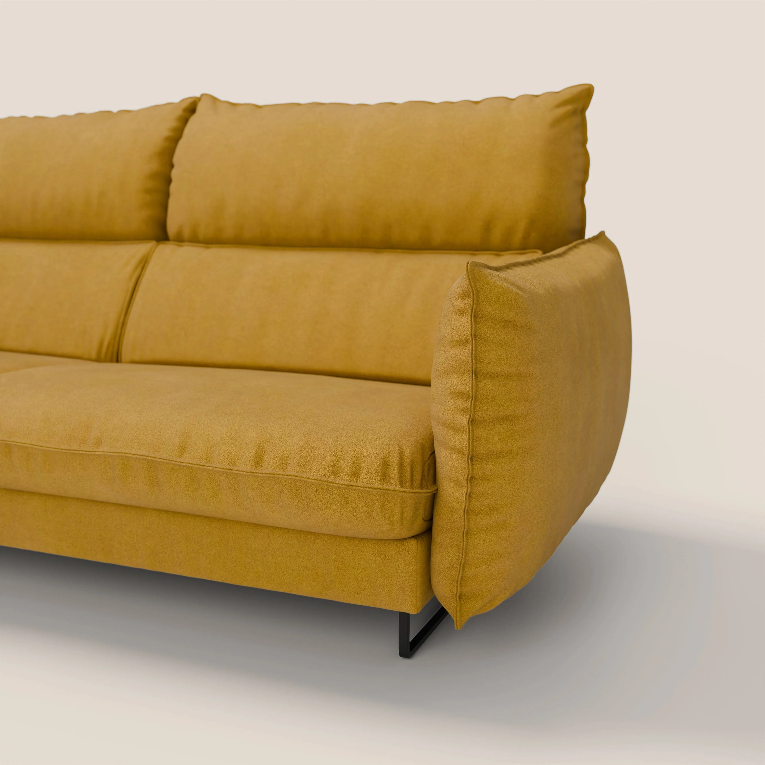 Monamour canapé au design moderne avec option relax électrique en microfibre détachable imperméable T11 jaune - Image 7