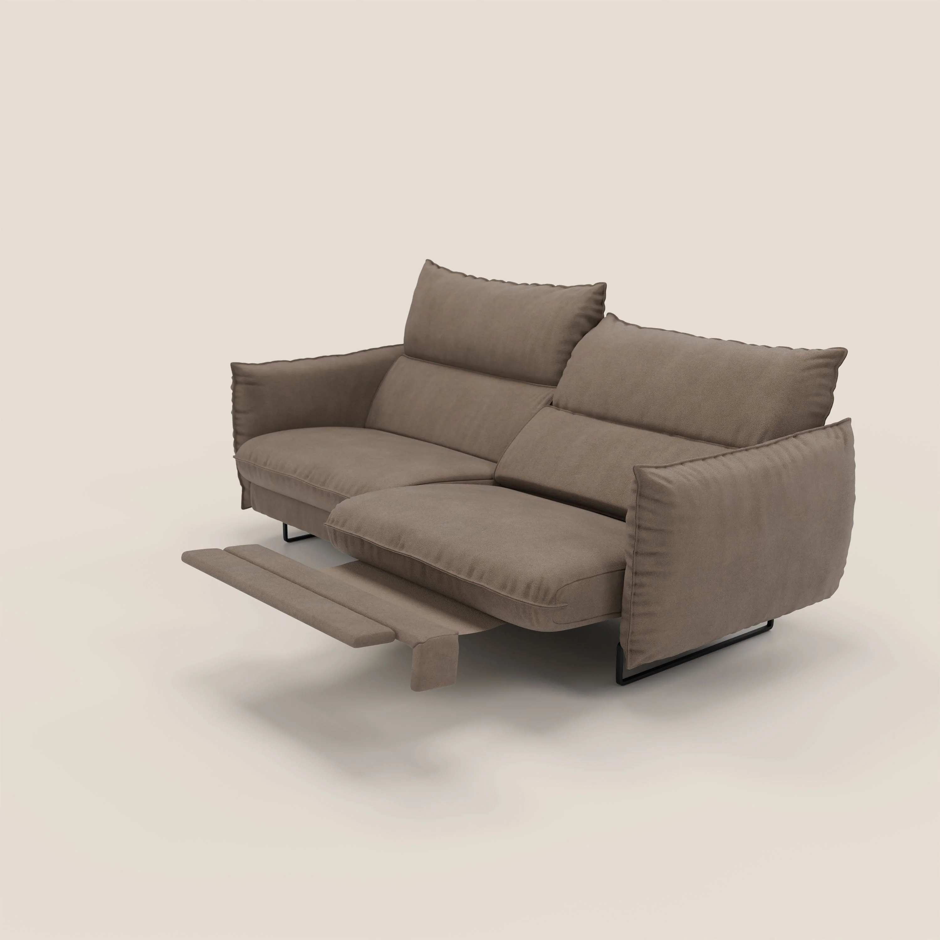 Monamour canapé au design moderne avec option relax électrique en microfibre détachable imperméable T11 marron - Image 2
