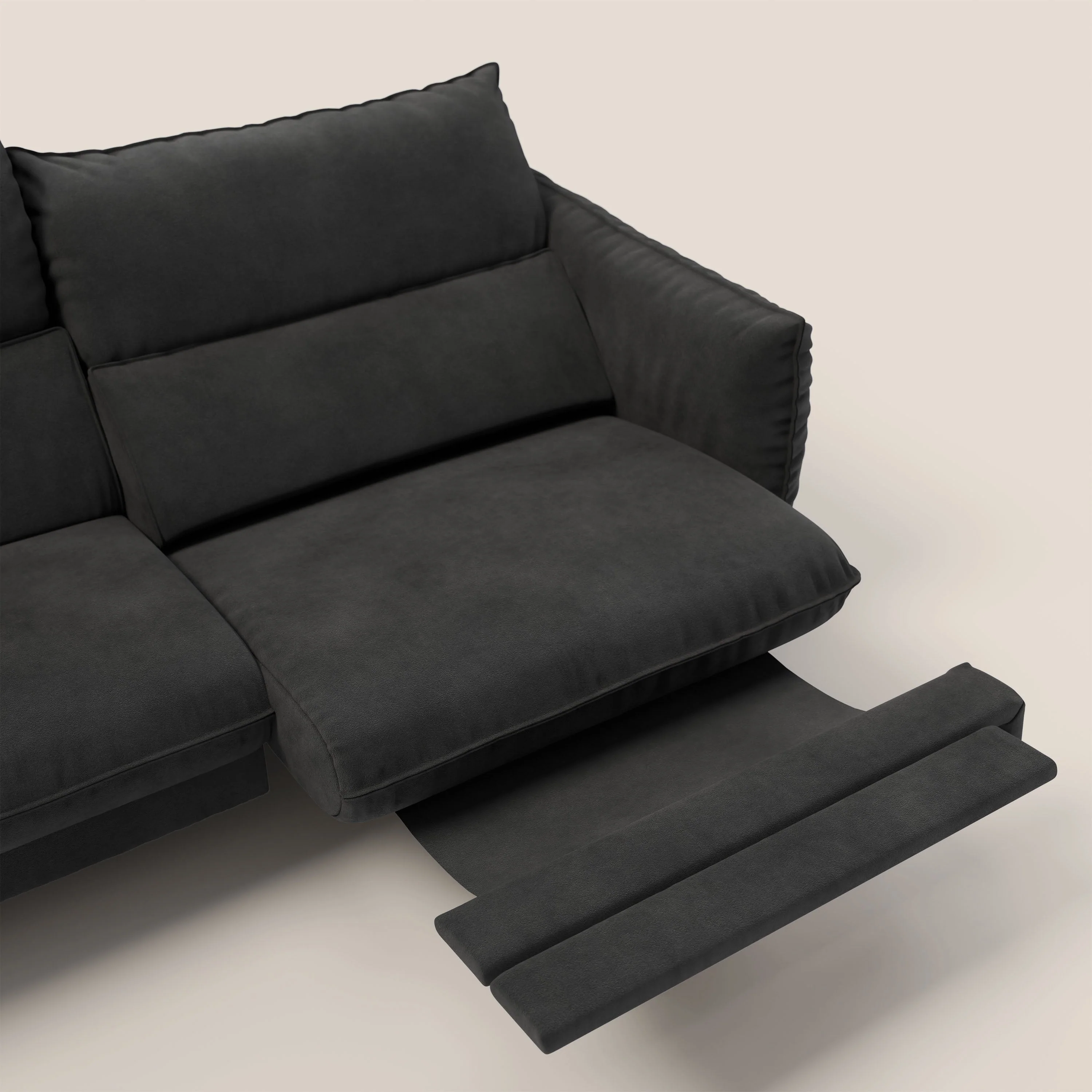 Monamour canapé au design moderne avec option relax électrique en microfibre détachable imperméable T11 noir - Image 10