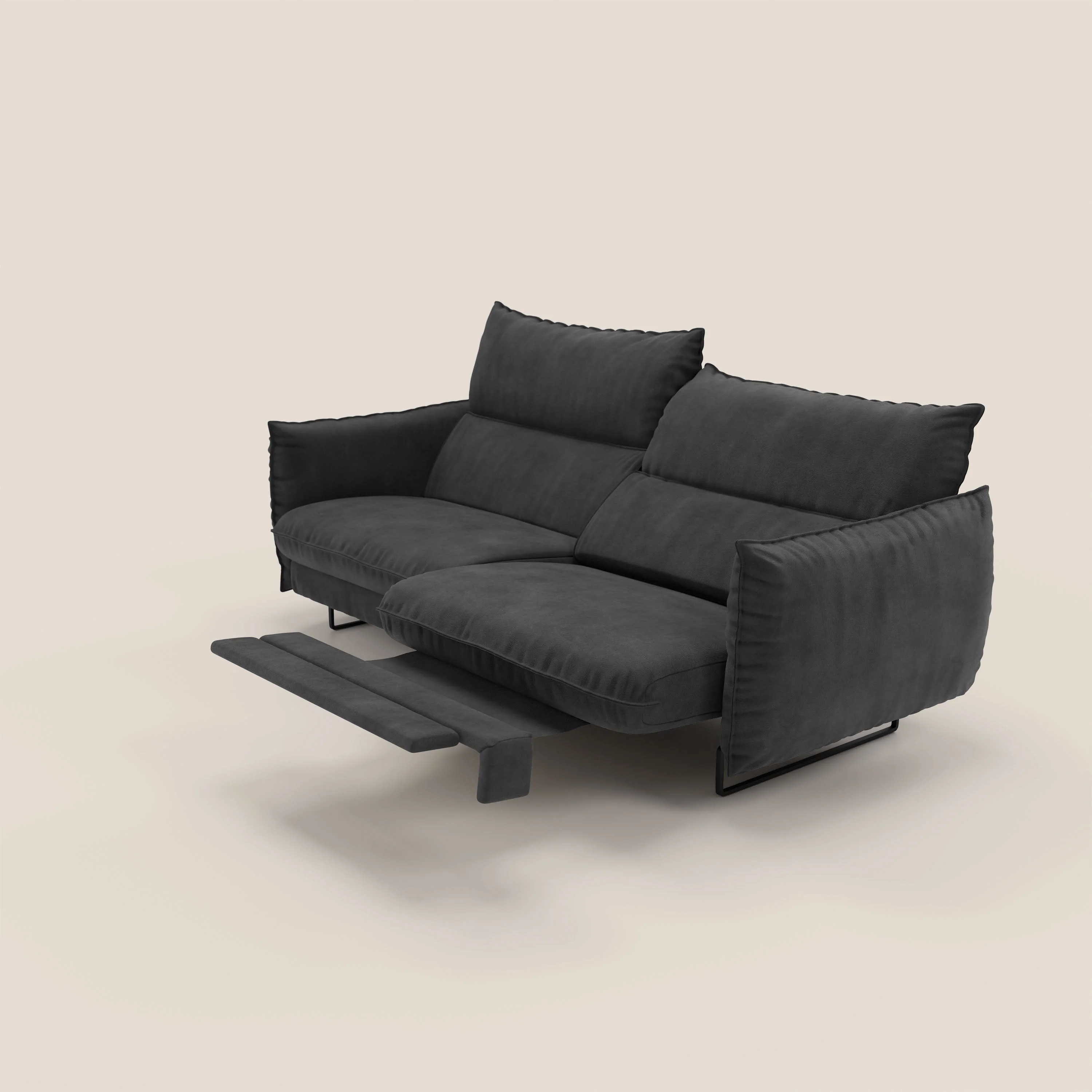Monamour canapé au design moderne avec option relax électrique en microfibre détachable imperméable T11 noir - Image 2