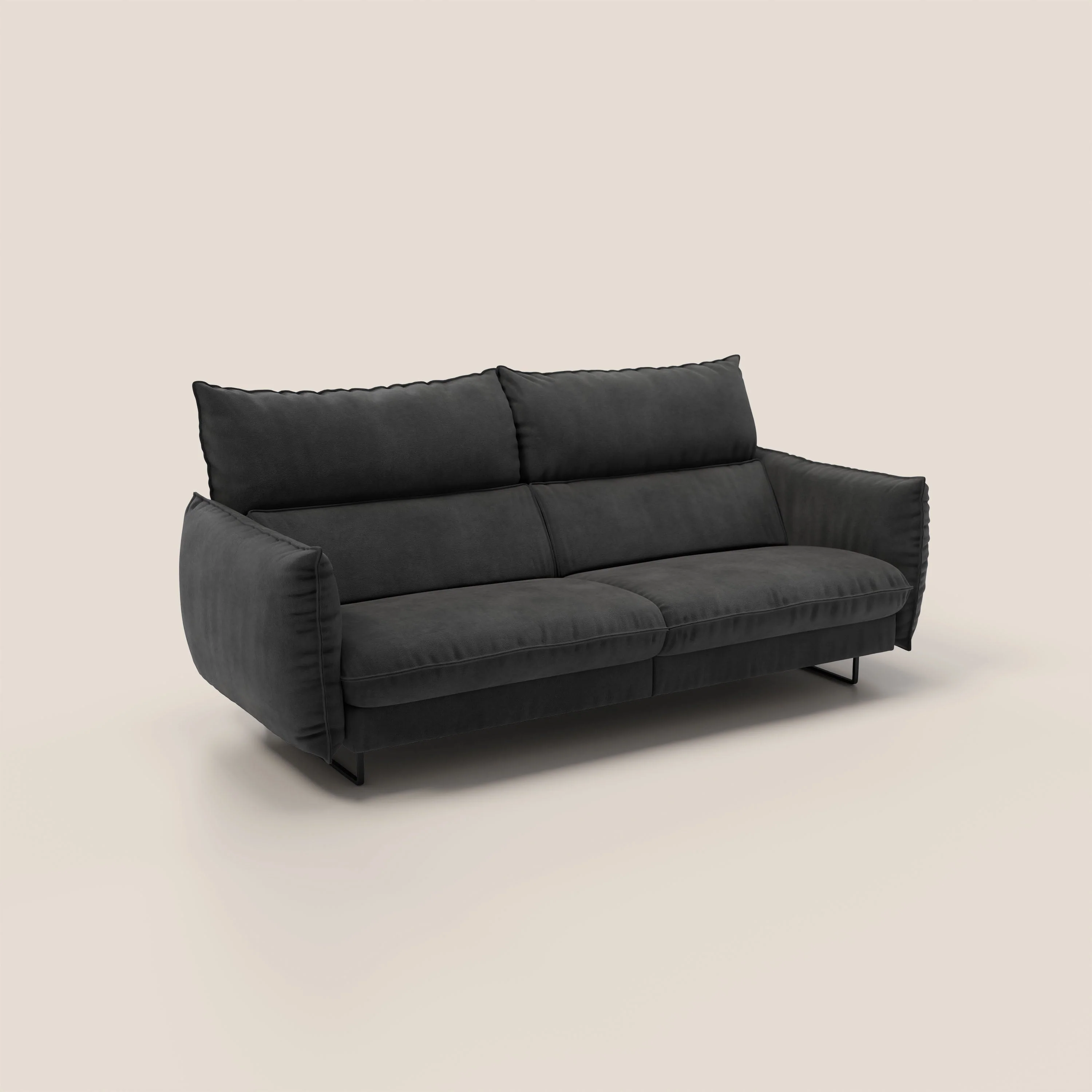 Monamour canapé au design moderne avec option relax électrique en microfibre détachable imperméable T11 noir - Image 3
