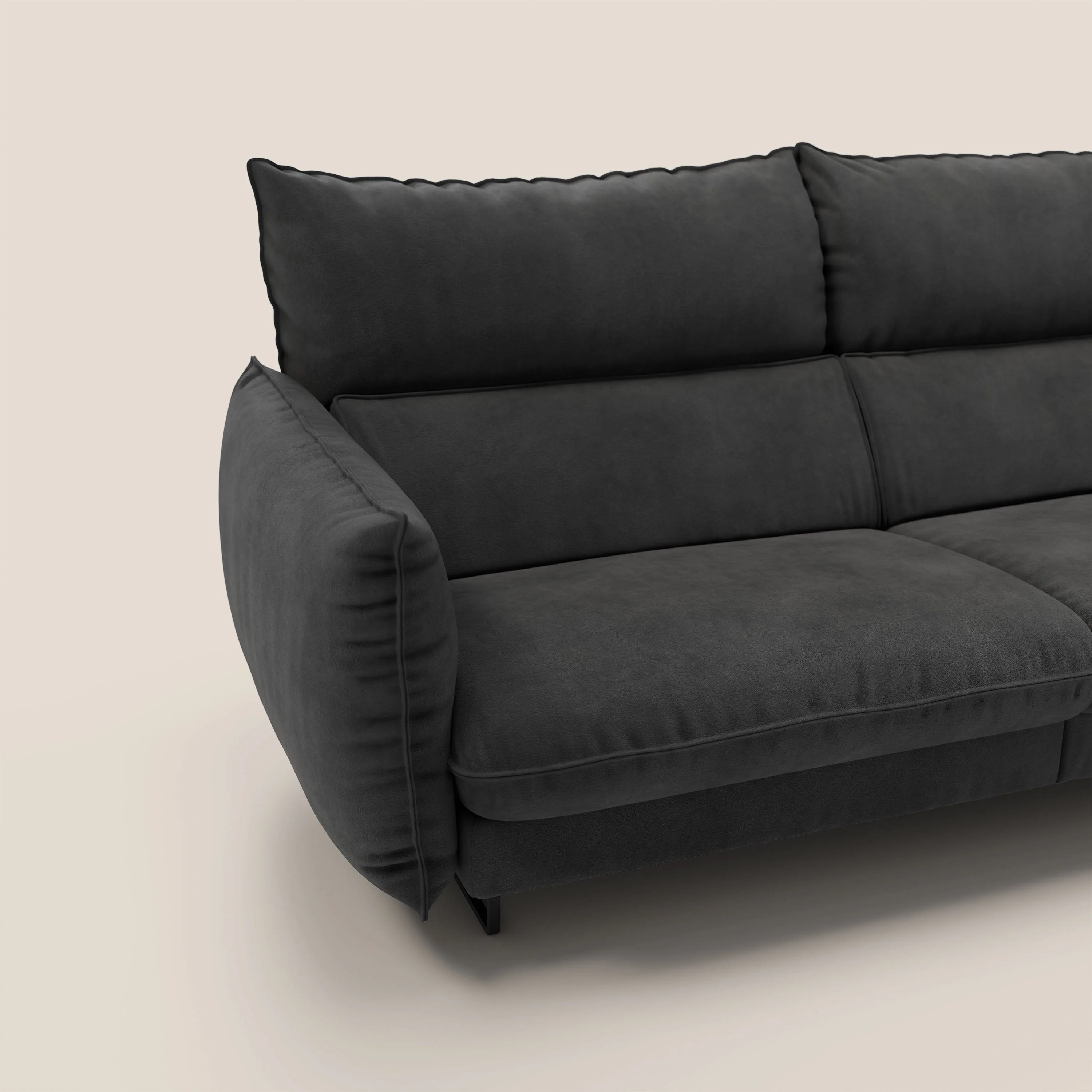 Monamour canapé au design moderne avec option relax électrique en microfibre détachable imperméable T11 noir - Image 6