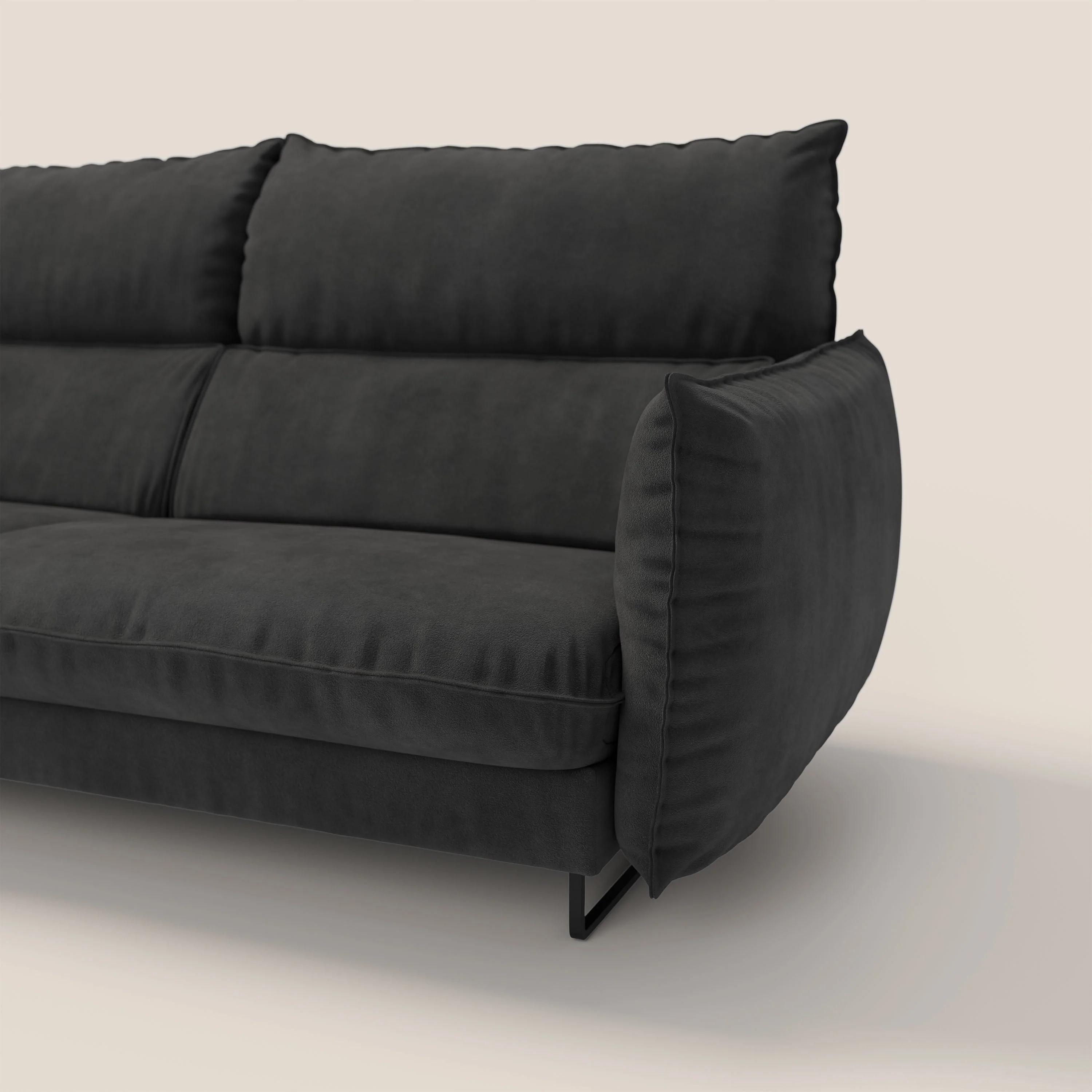 Monamour canapé au design moderne avec option relax électrique en microfibre détachable imperméable T11 noir - Image 7