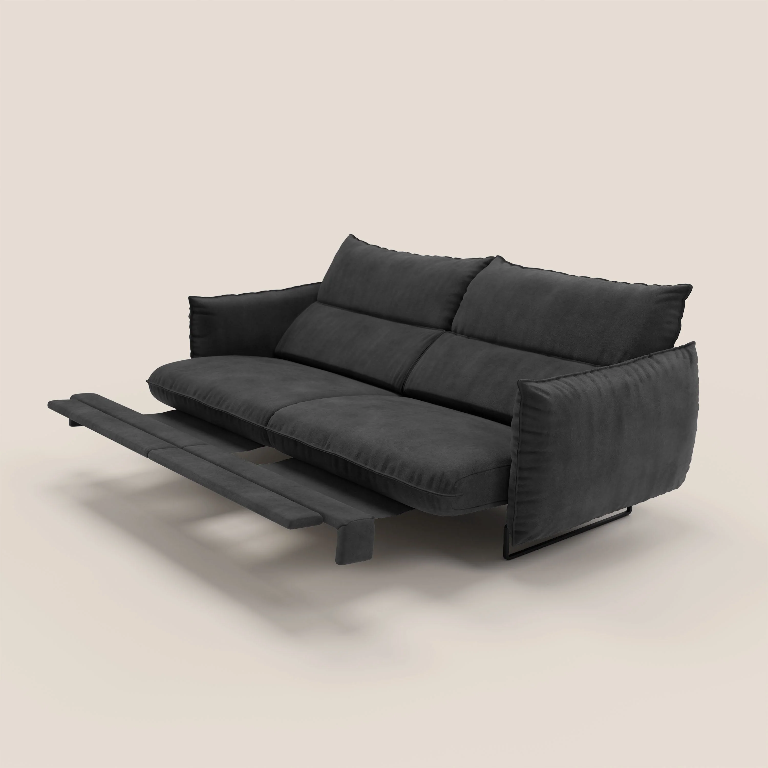 Monamour canapé au design moderne avec option relax électrique en microfibre détachable imperméable T11 noir - Image 9