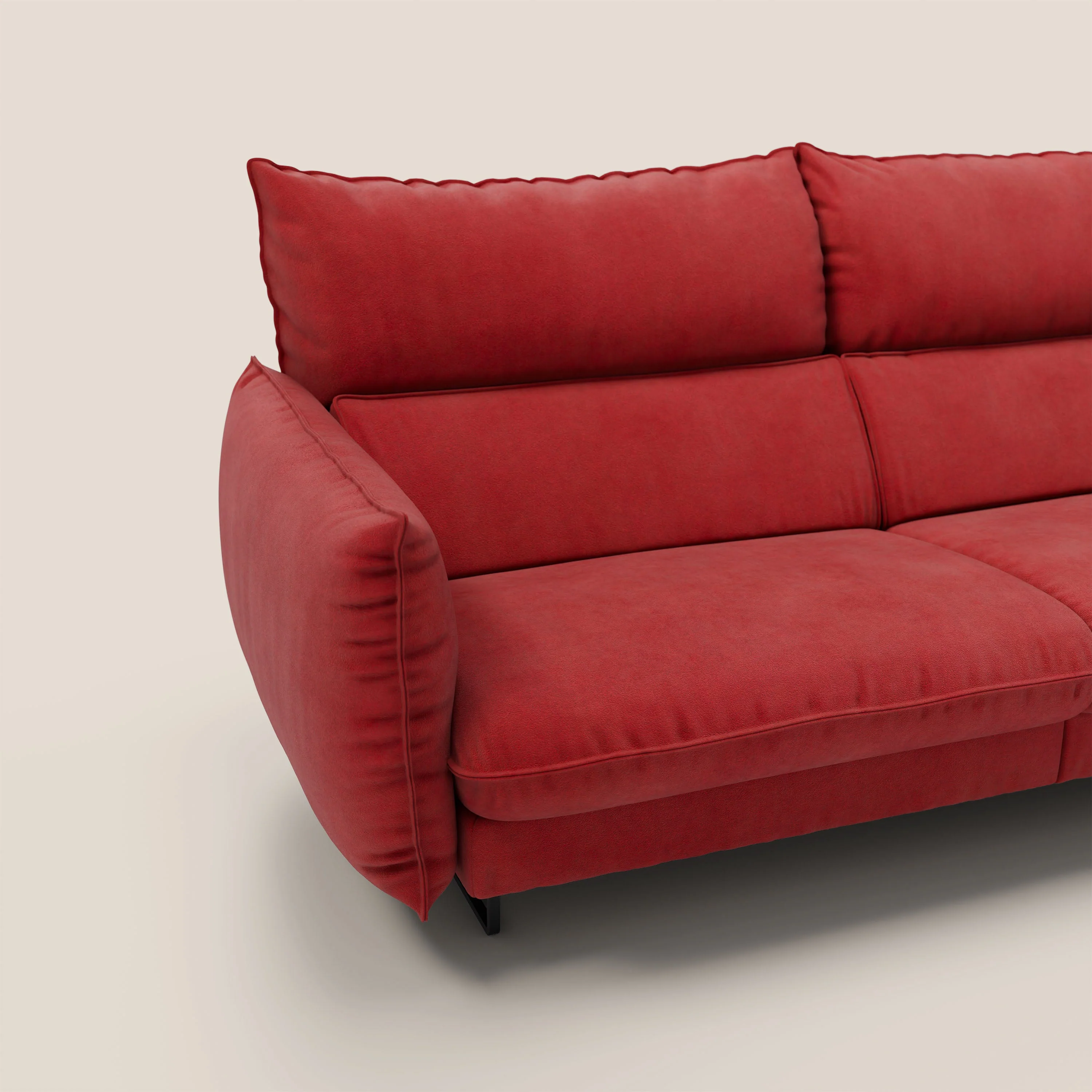Monamour canapé au design moderne avec option relax électrique en microfibre détachable imperméable T11 rouge - Image 6