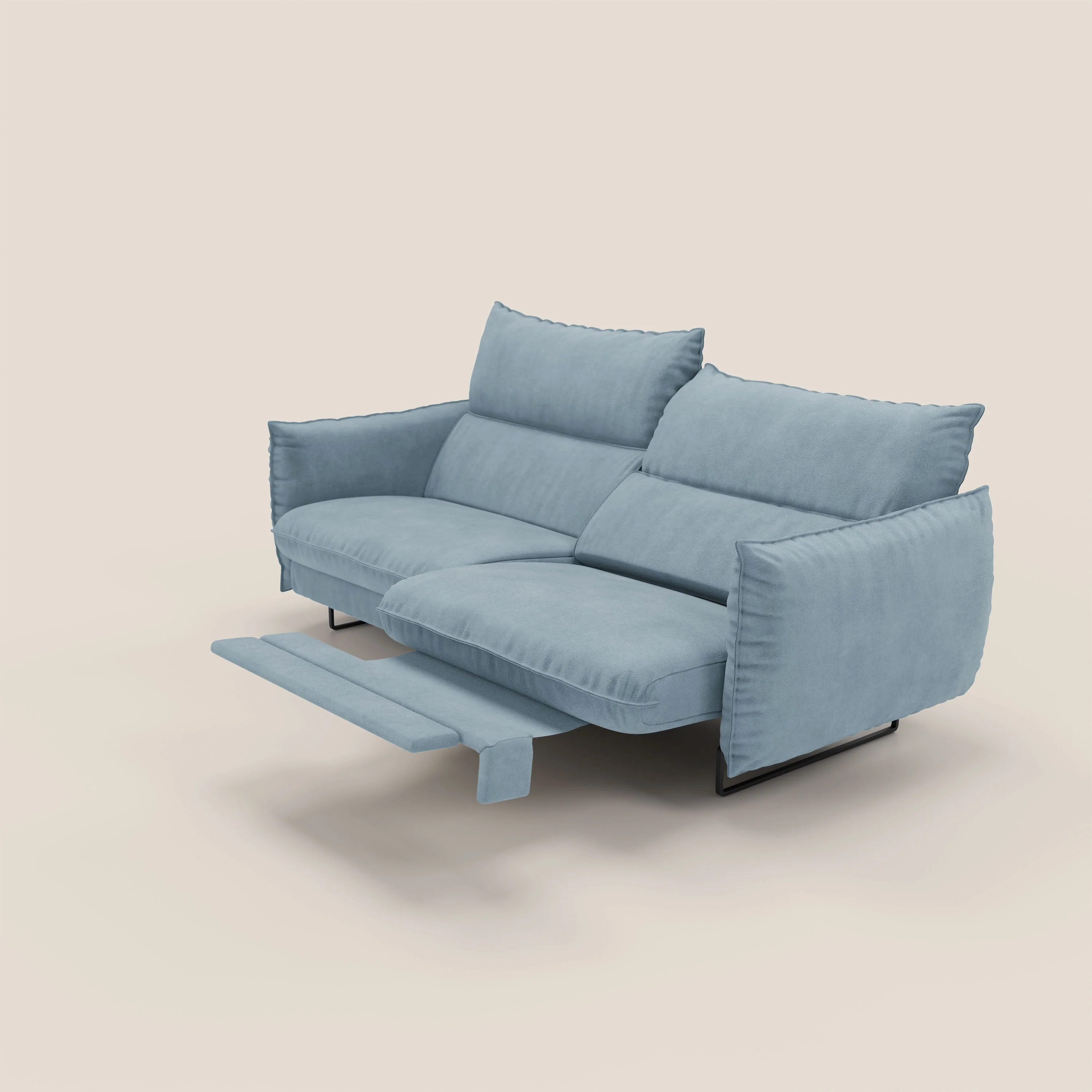 Monamour canapé au design moderne avec option relax électrique en microfibre détachable imperméable T11 sucre glace - Image 2