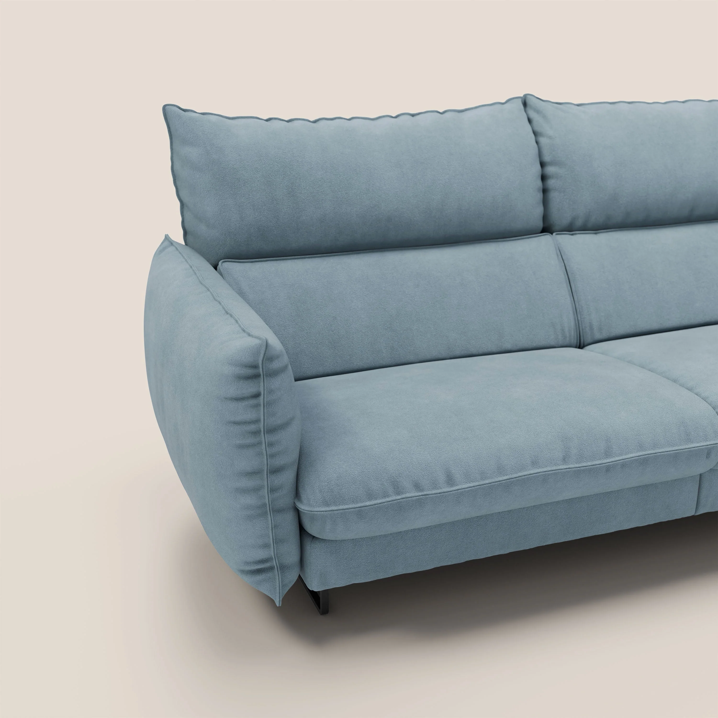 Monamour canapé au design moderne avec option relax électrique en microfibre détachable imperméable T11 sucre glace - Image 6