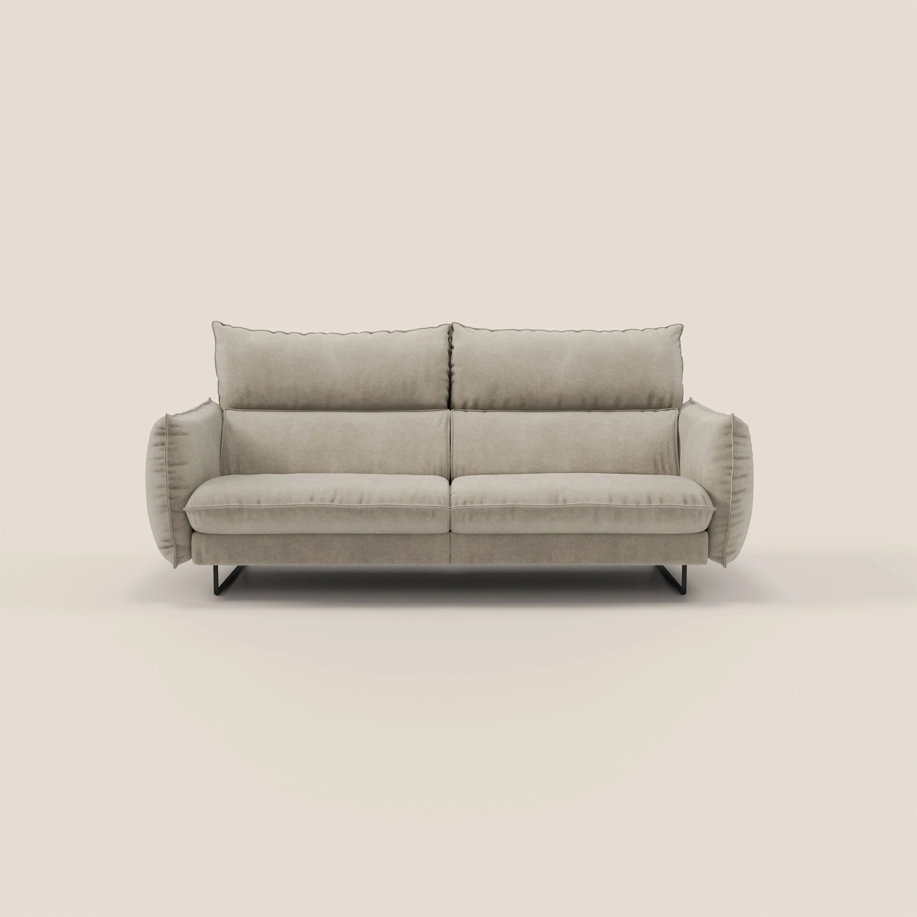 Monamour canapé au design moderne avec option relax électrique en microfibre détachable imperméable T11 Taupe tortora