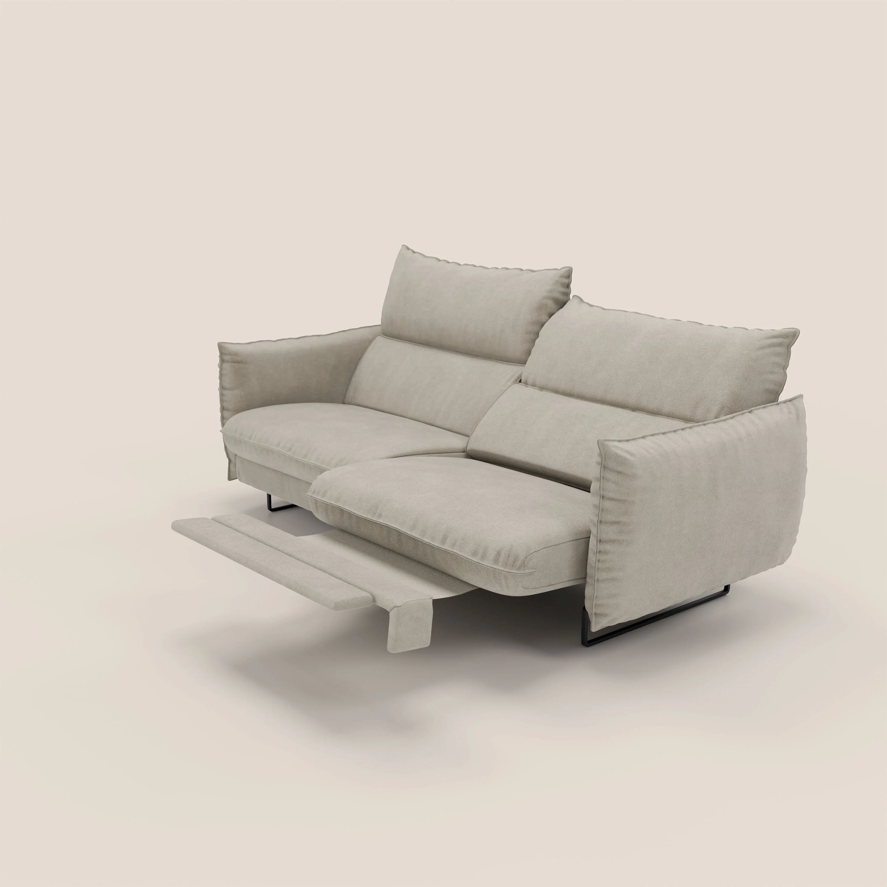 Monamour canapé au design moderne avec option relax électrique en microfibre détachable imperméable T11 Taupe tortora - Image 2