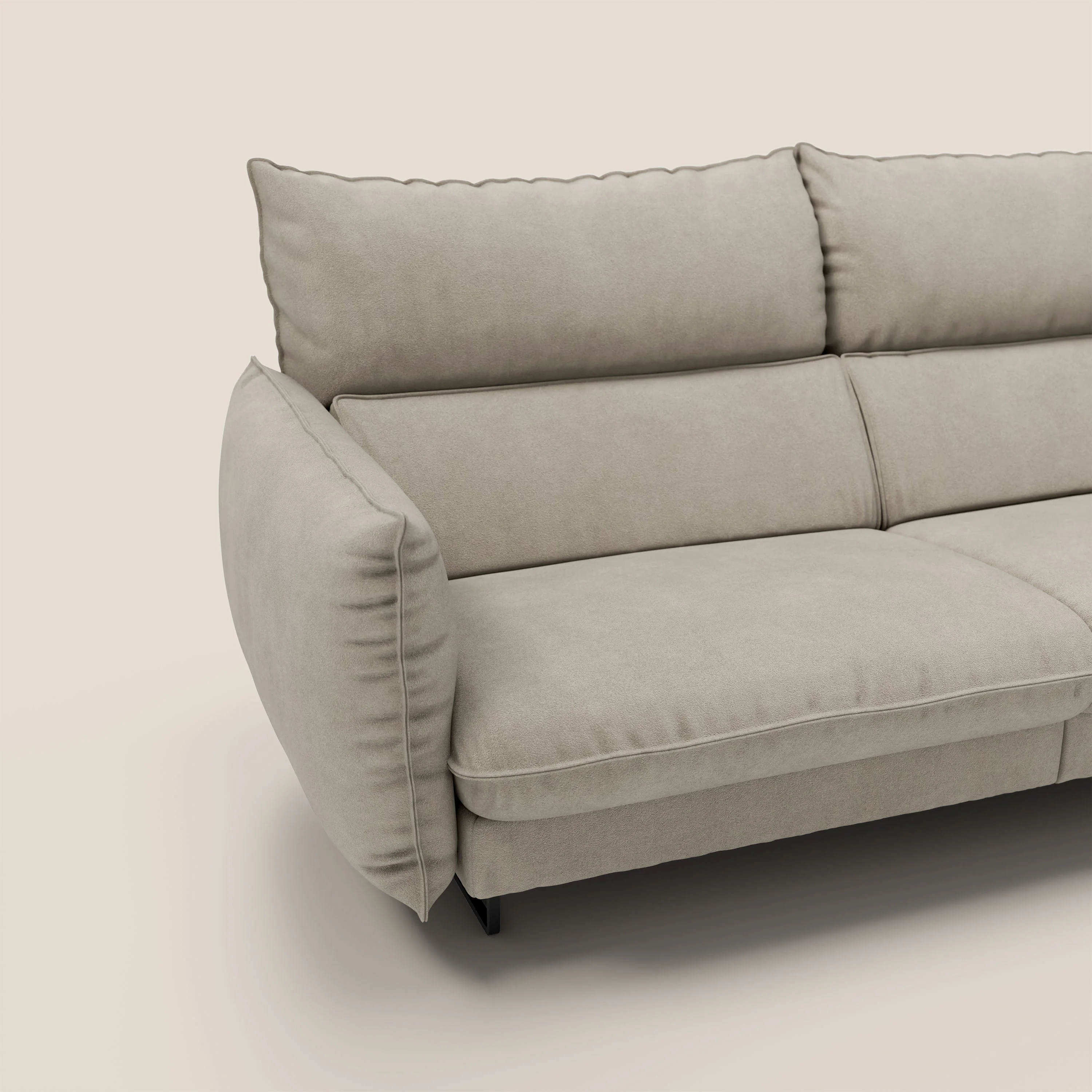 Monamour canapé au design moderne avec option relax électrique en microfibre détachable imperméable T11 Taupe tortora - Image 6