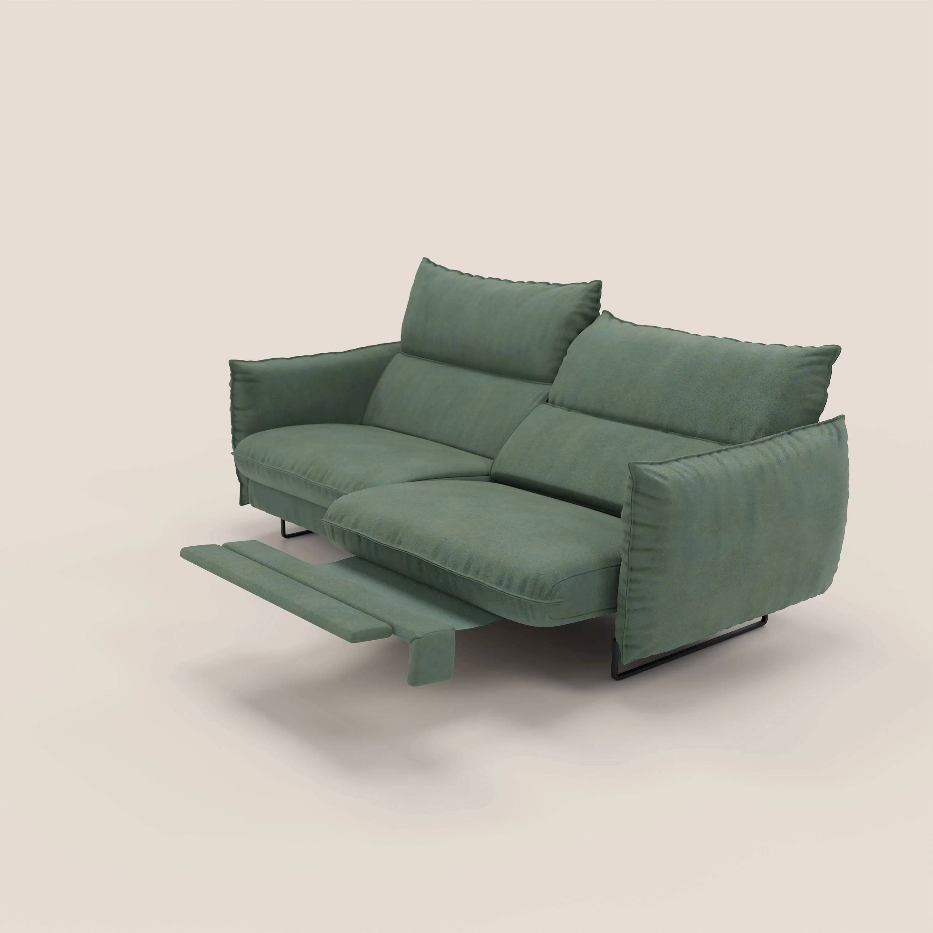 Monamour canapé au design moderne avec option relax électrique en microfibre détachable imperméable T11 vert - Image 2