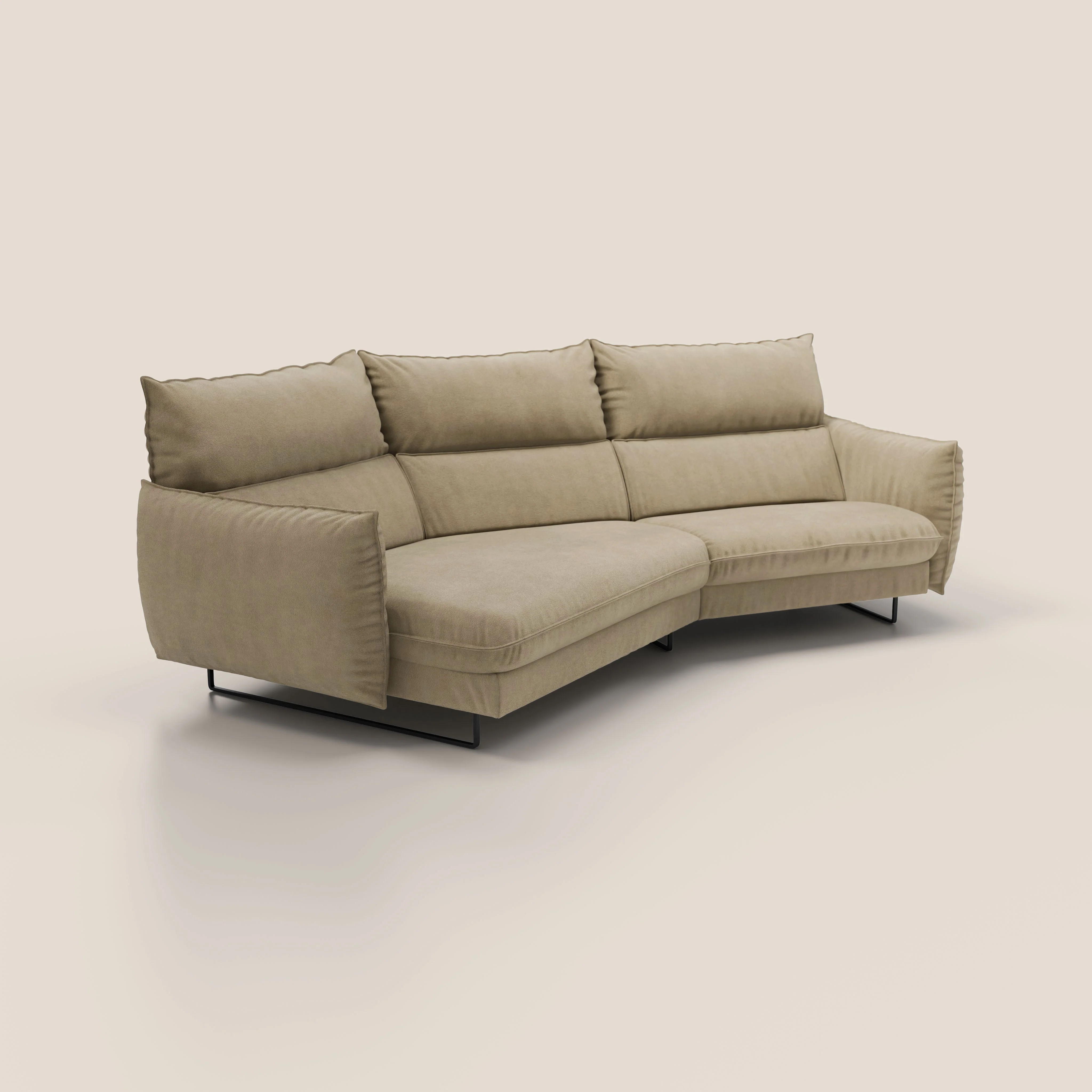 Monamour canapé d'angle au design moderne avec option relax électrique en microfibre détachable imperméable T11 beige - Image 2