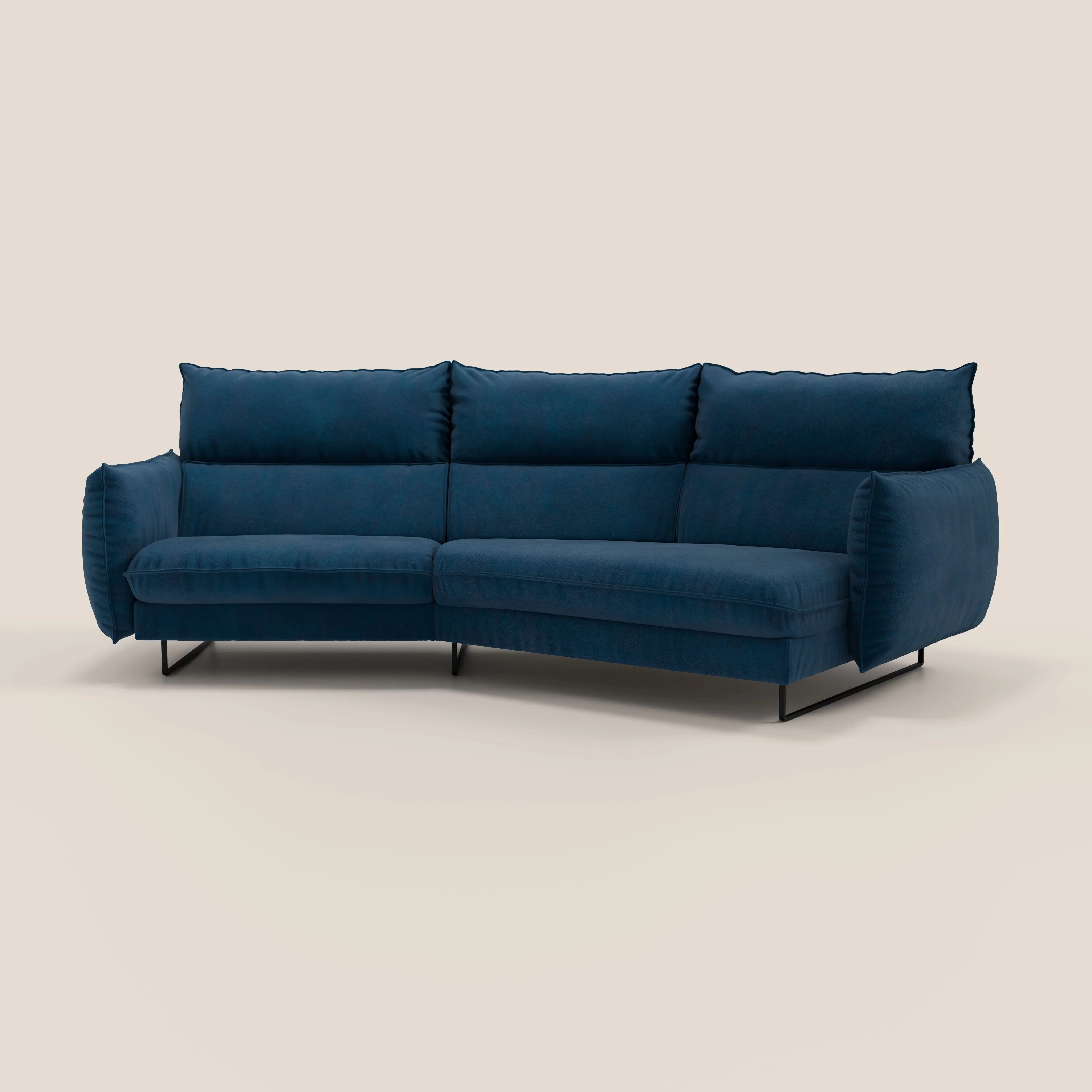 Monamour canapé d'angle au design moderne avec option relax électrique en microfibre détachable imperméable T11 bleu - Image 11
