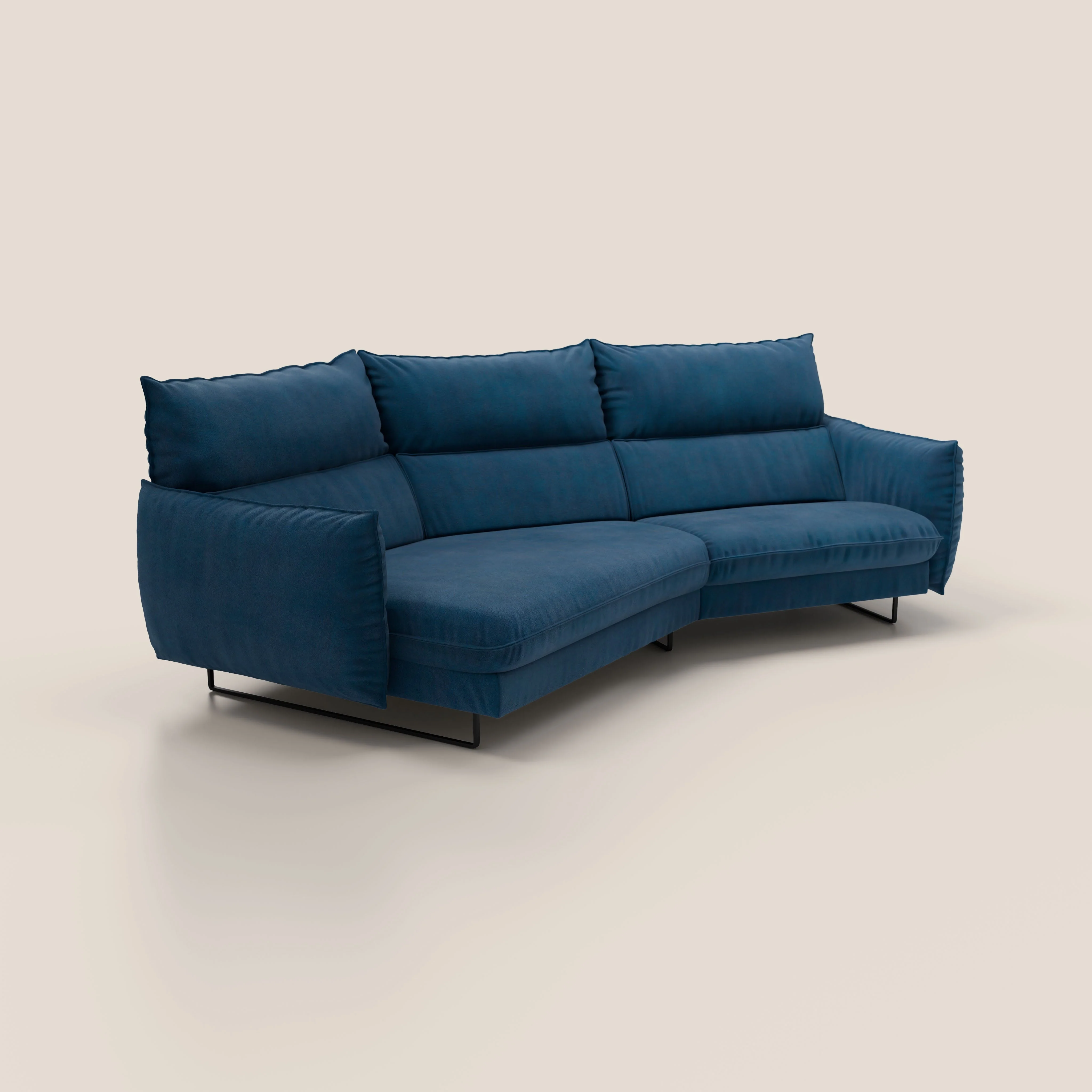 Monamour canapé d'angle au design moderne avec option relax électrique en microfibre détachable imperméable T11 bleu - Image 2