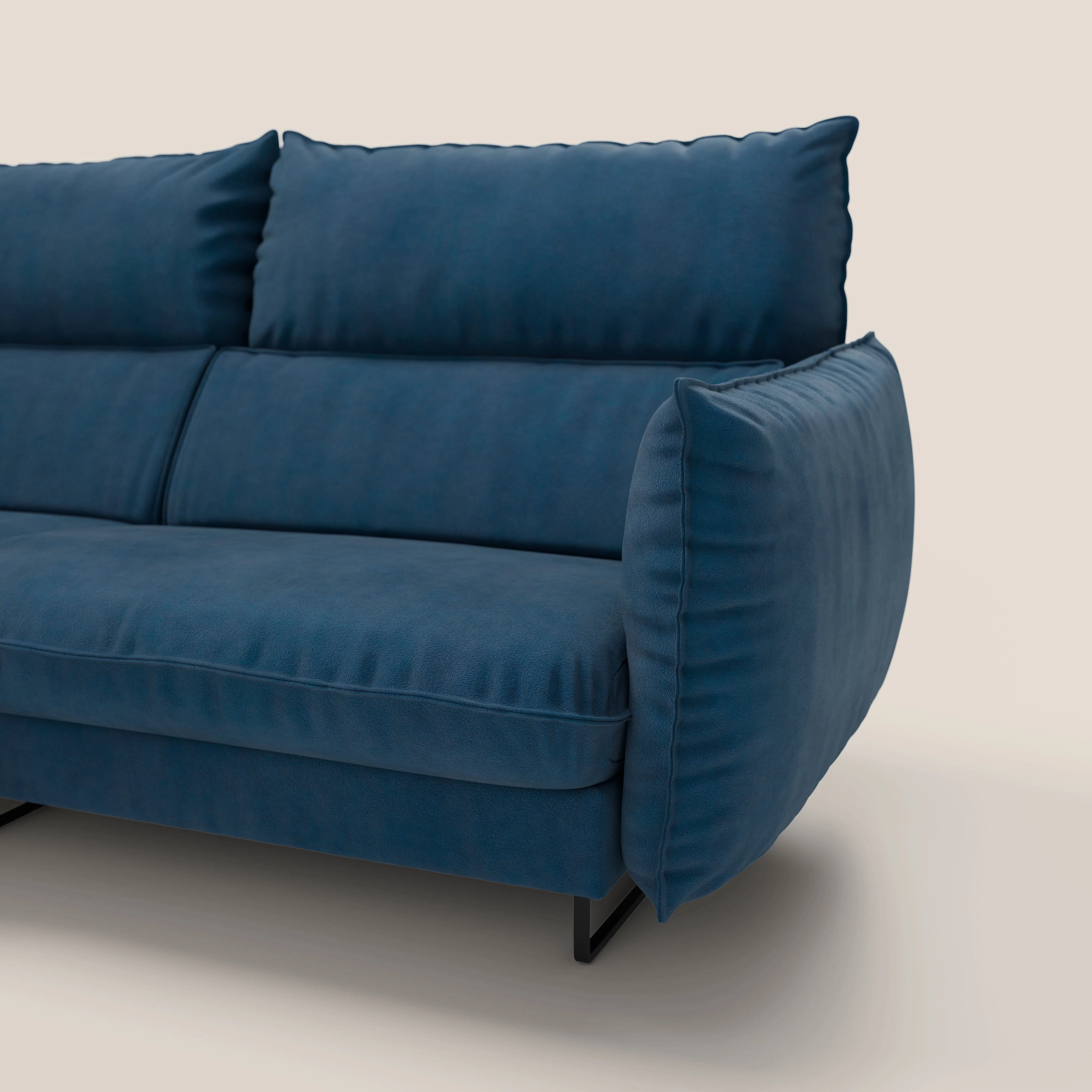 Monamour canapé d'angle au design moderne avec option relax électrique en microfibre détachable imperméable T11 bleu - Image 5