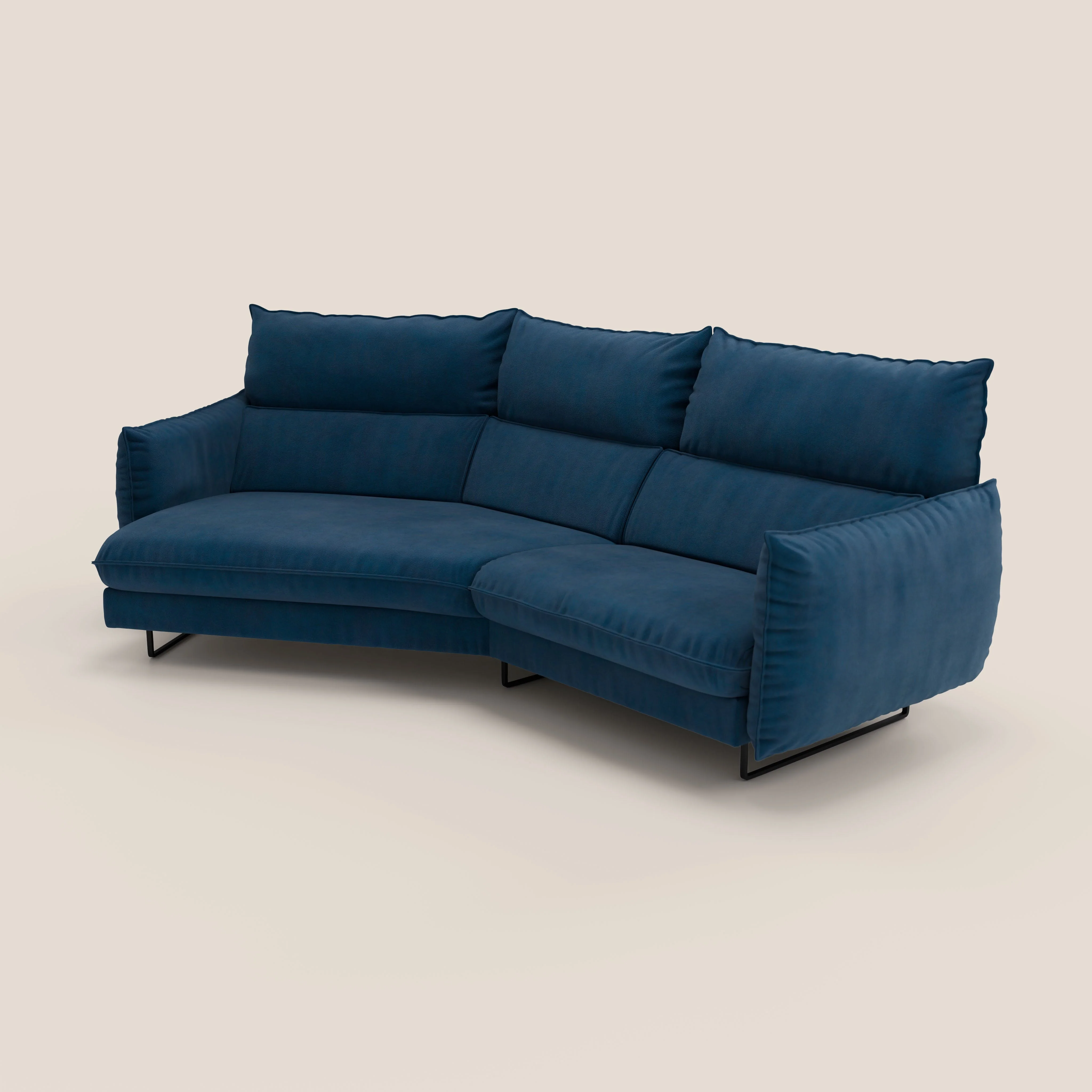 Monamour canapé d'angle au design moderne avec option relax électrique en microfibre détachable imperméable T11 bleu - Image 6