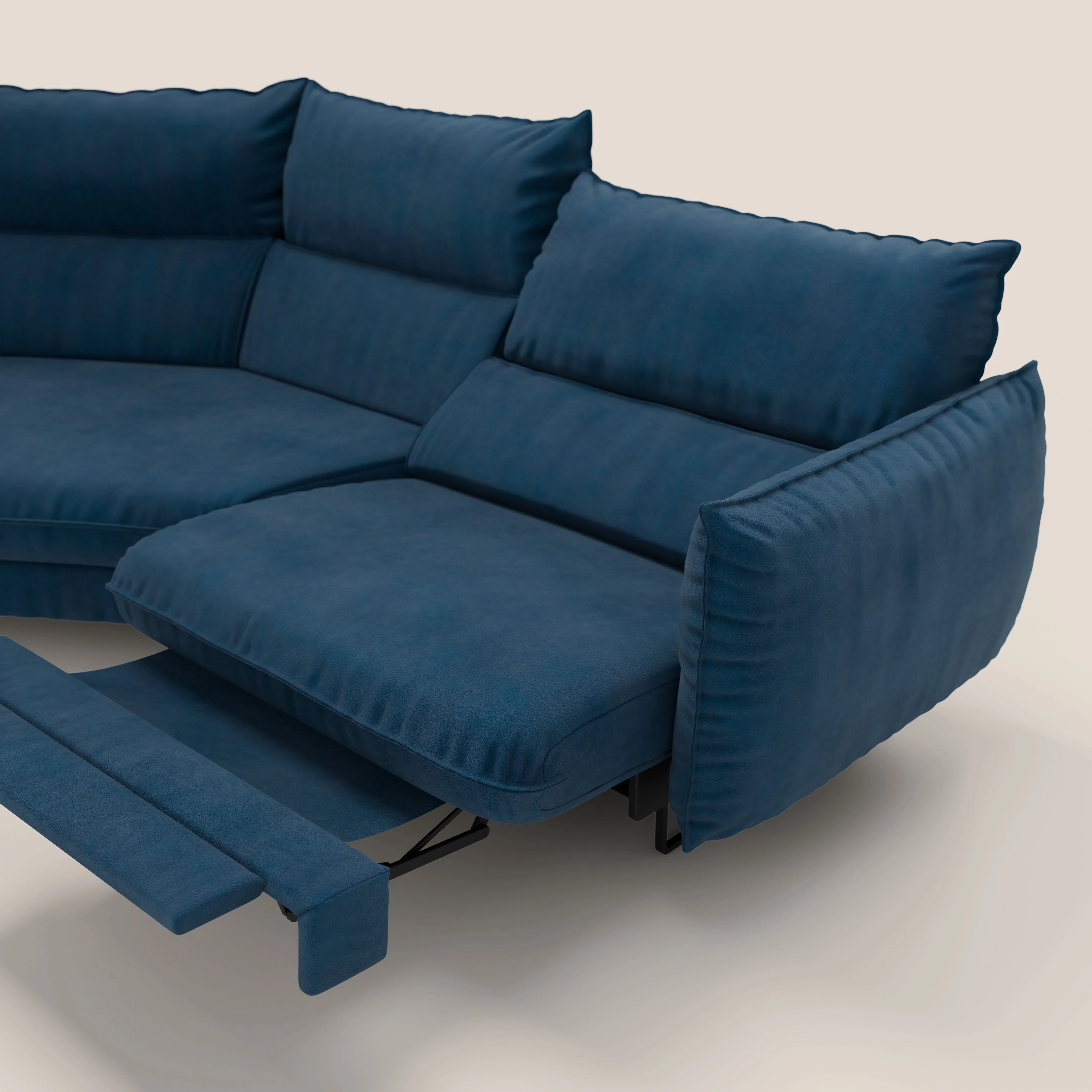 Monamour canapé d'angle au design moderne avec option relax électrique en microfibre détachable imperméable T11 bleu - Image 9