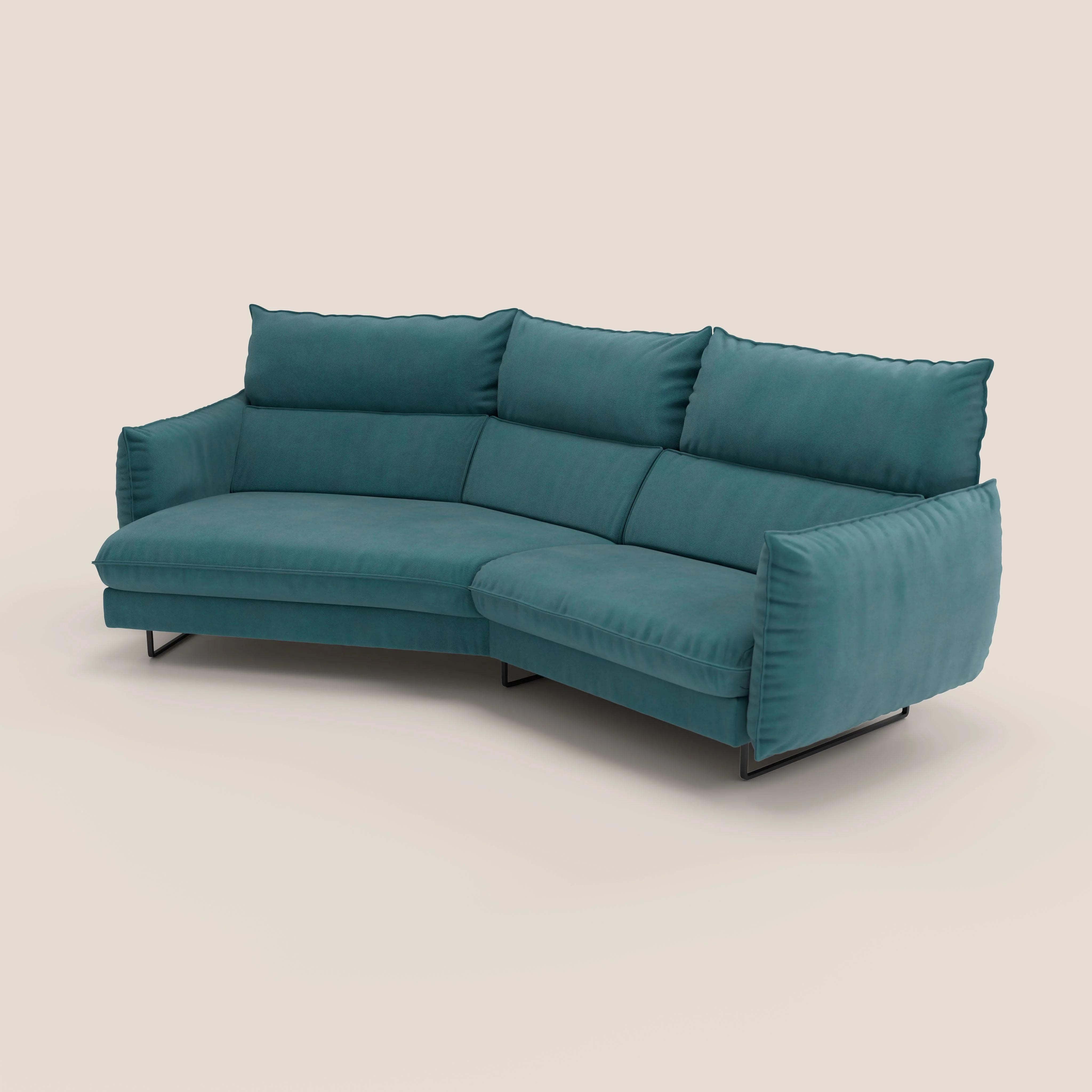 Monamour canapé d'angle au design moderne avec option relax électrique en microfibre détachable imperméable T11 bleu canard - Image 6