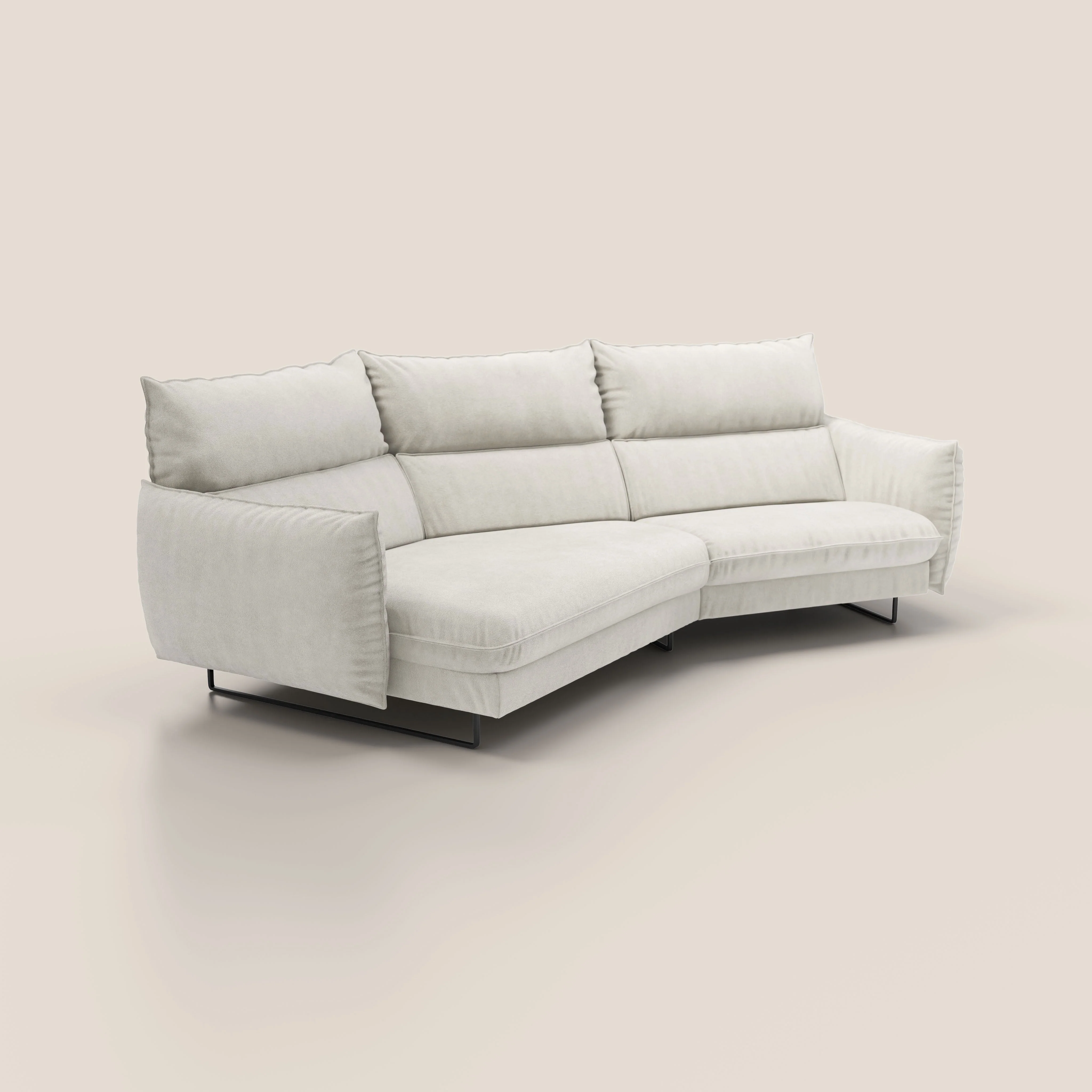 Monamour canapé d'angle au design moderne avec option relax électrique en microfibre détachable imperméable T11 crème - Image 3